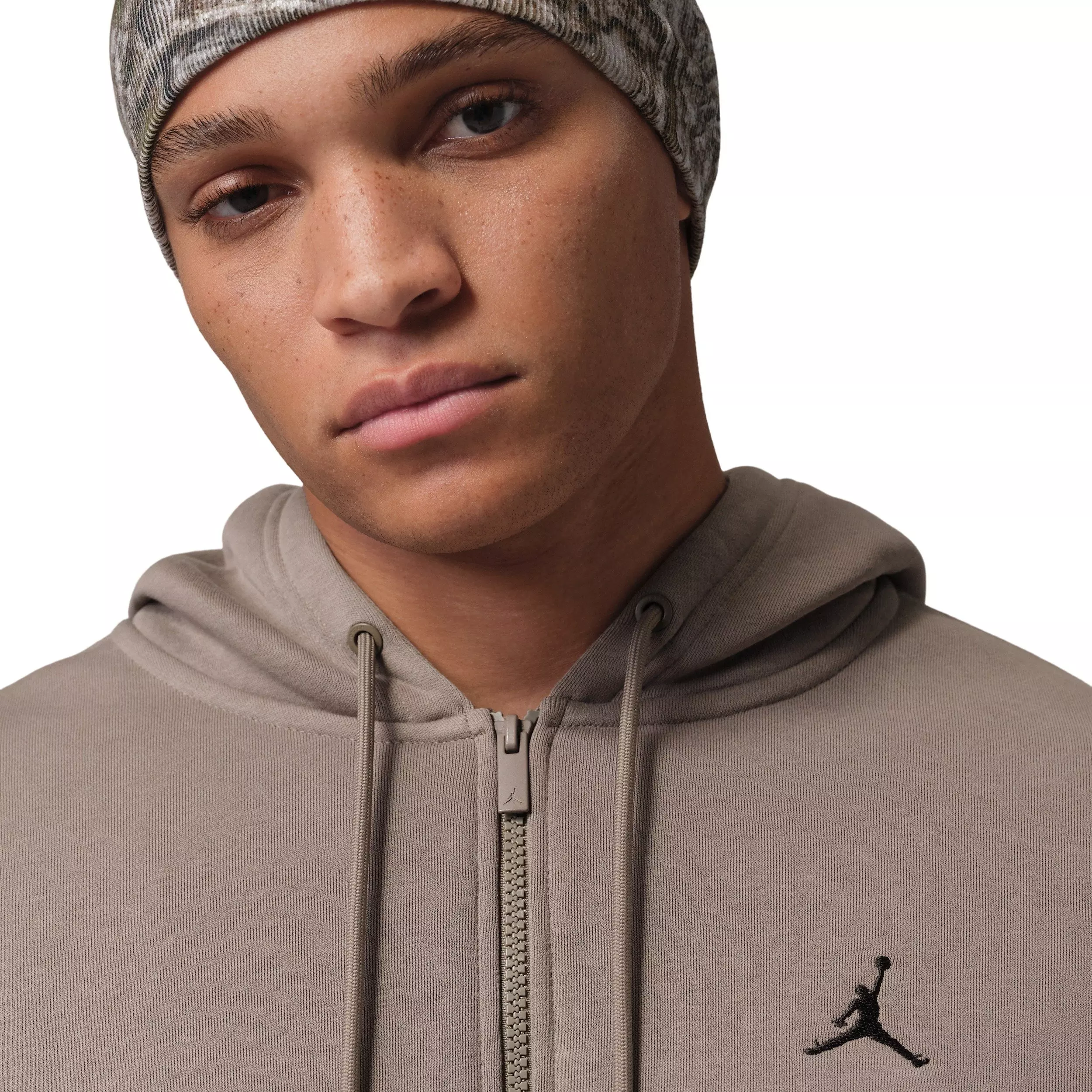 Jordan Men's Brooklyn Fleece Oversized Full-Zip Hoodie - LIGHT BROWN