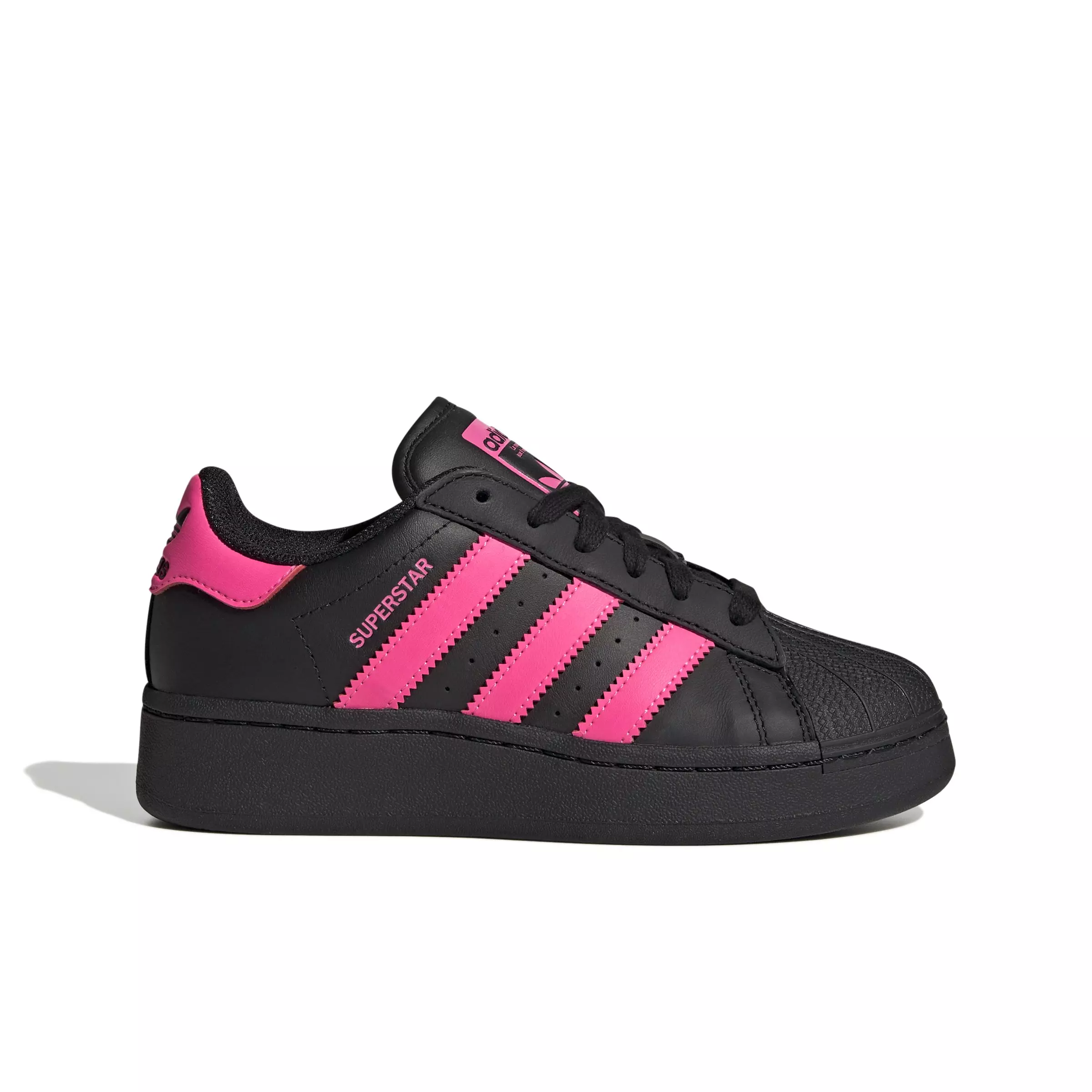 adidas Originals Superstar XLG "Core Black/Luc Pink/Core Black" Grade School Girls' Shoe - BLACK/PINK/BLACK