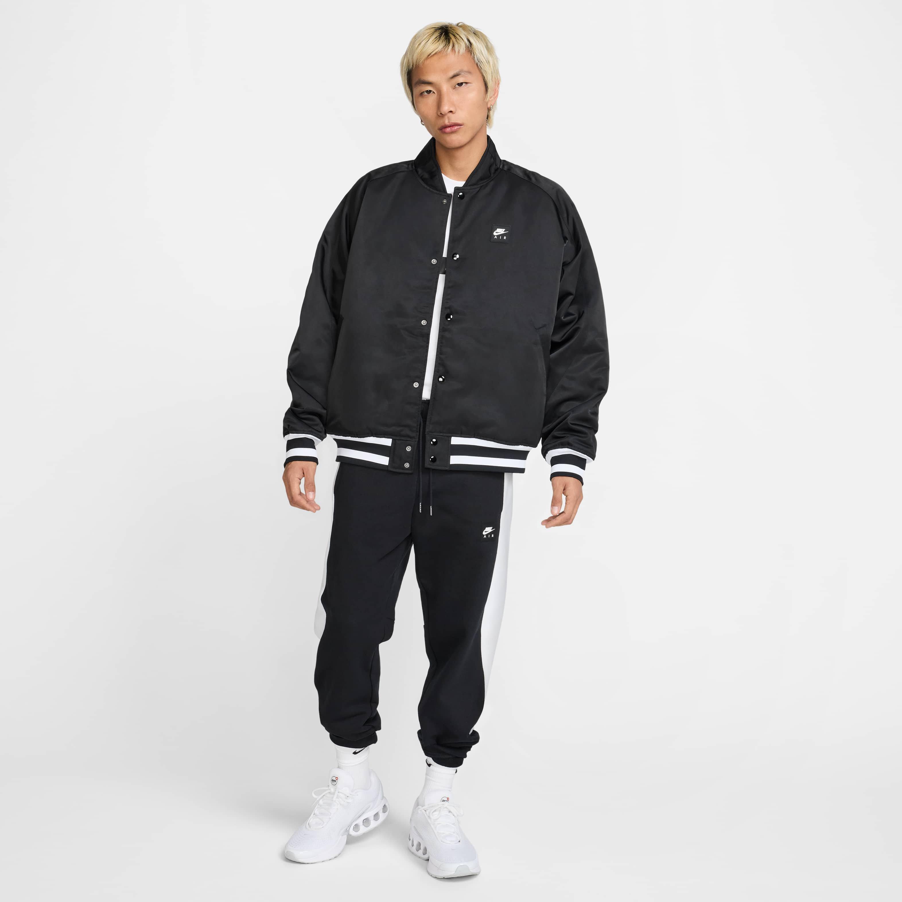 Nike Air Men's Varsity Jacket -Black​ - BLACK Thumbnail View 7