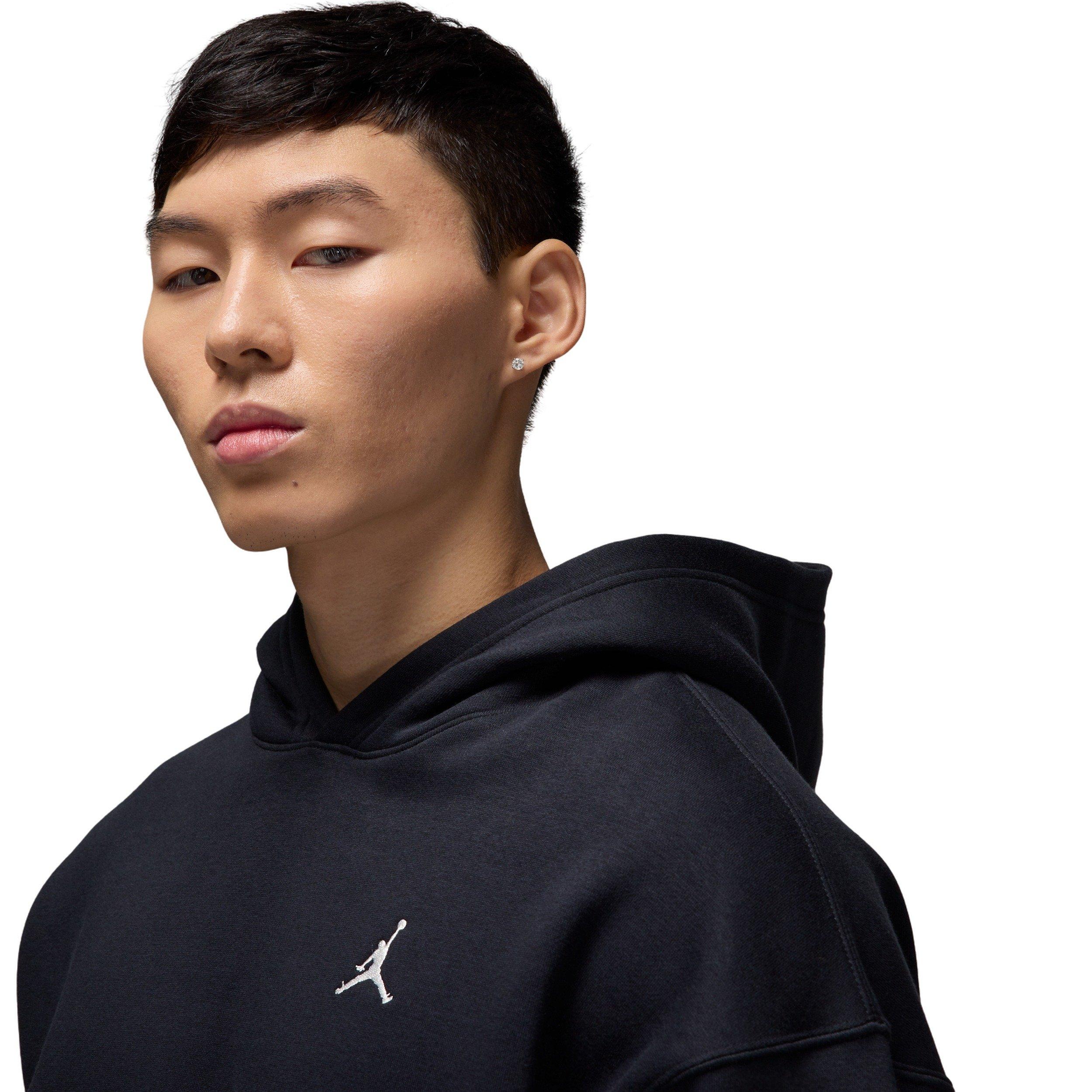 Jordan Men's Brooklyn Fleece Oversized Pullover Hoodie - BLACK Thumbnail View 3