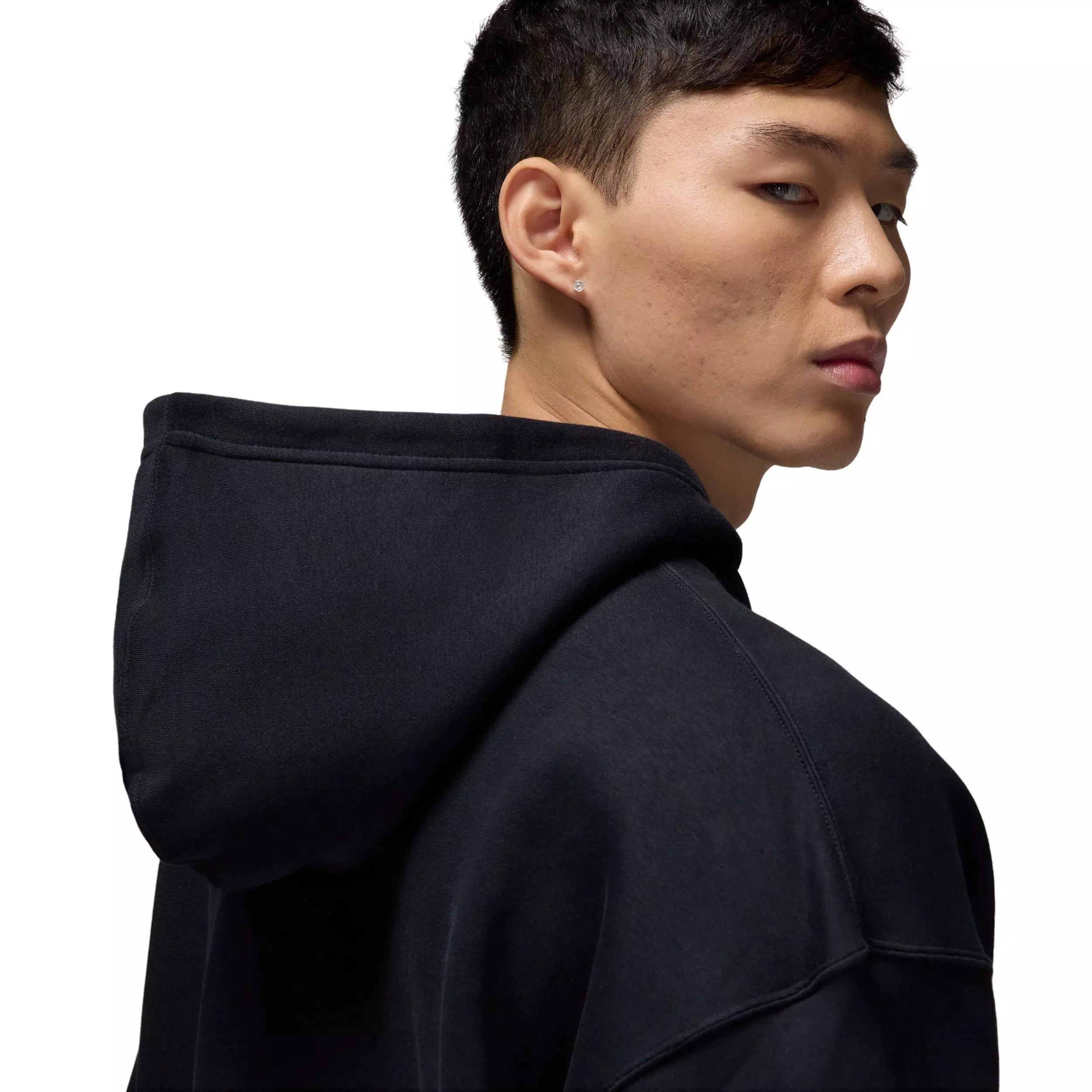 Jordan Men's Brooklyn Fleece Oversized Pullover Hoodie - BLACK