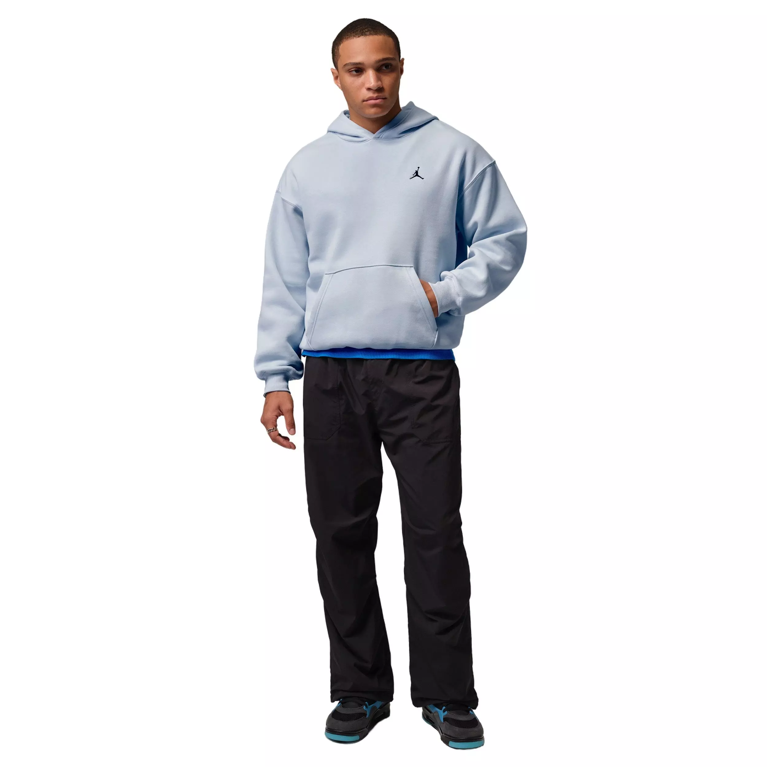 Jordan Men's Brooklyn Fleece Oversized Pullover Hoodie - BLUE