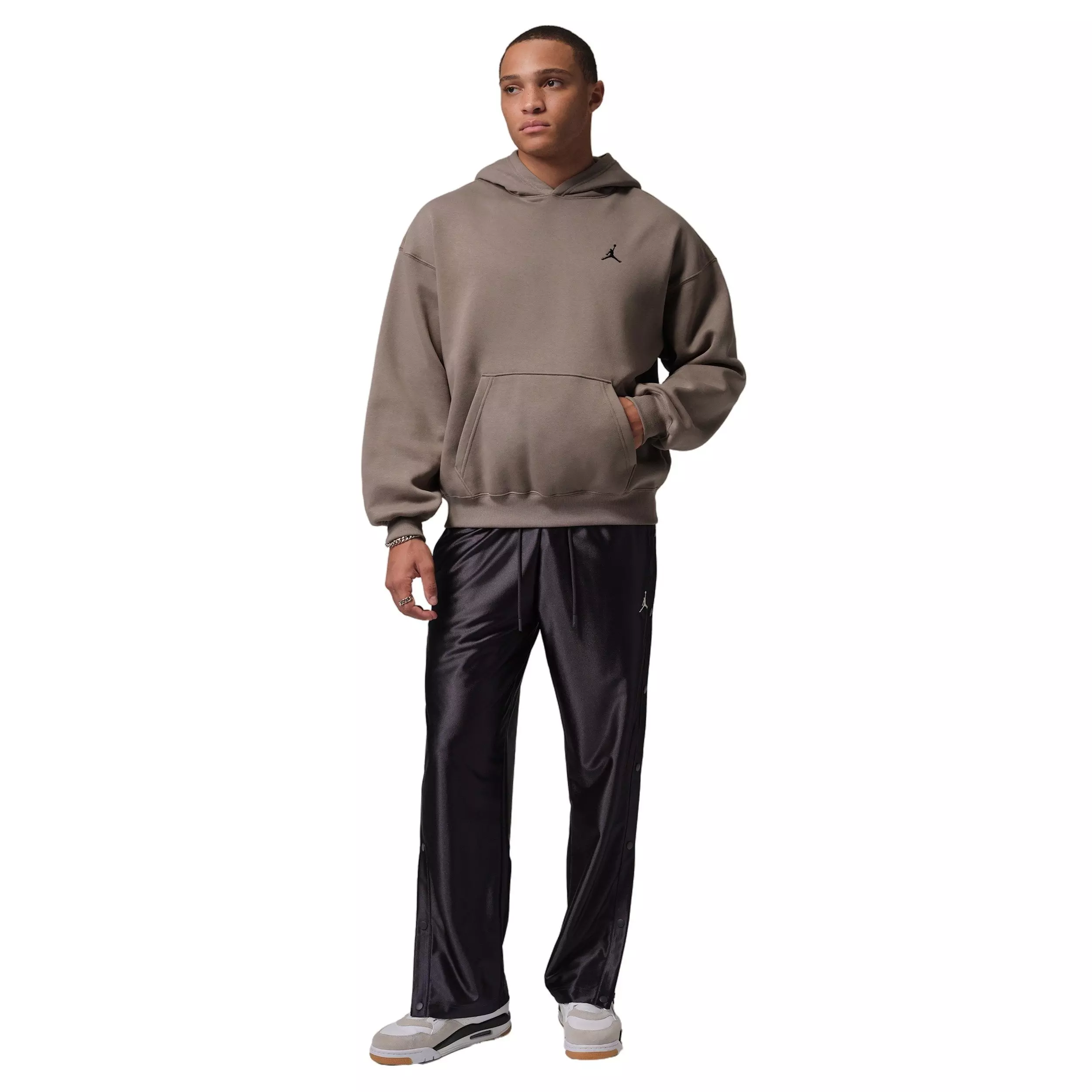 Jordan Men's Brooklyn Fleece Oversized Pullover Hoodie - LIGHT BROWN