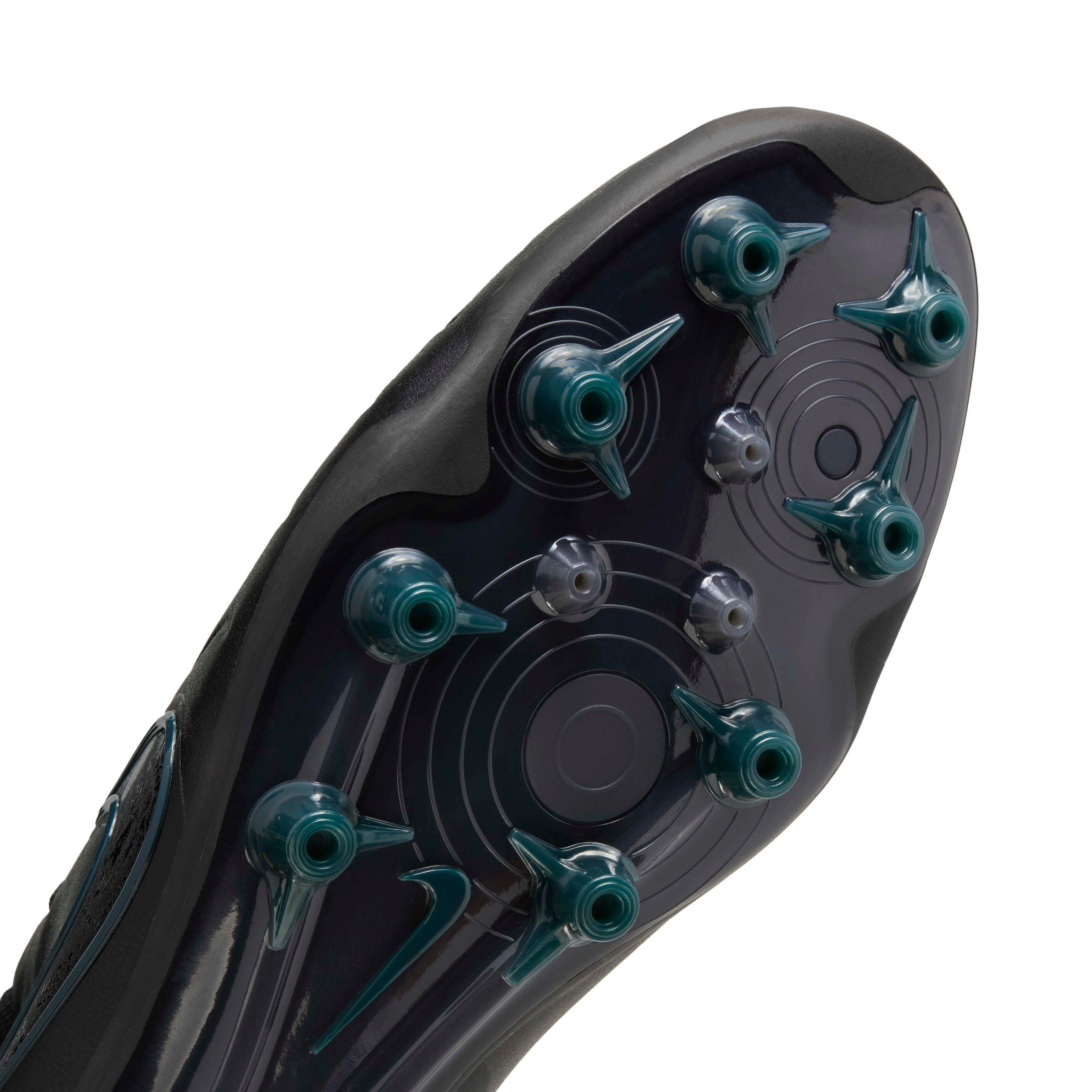 Nike Tiempo Legend 10 Elite AG "Black/Deep Jungle/Black" Men's Soccer Cleat - BLACK/JUNGLE/BLACK Thumbnail View 7
