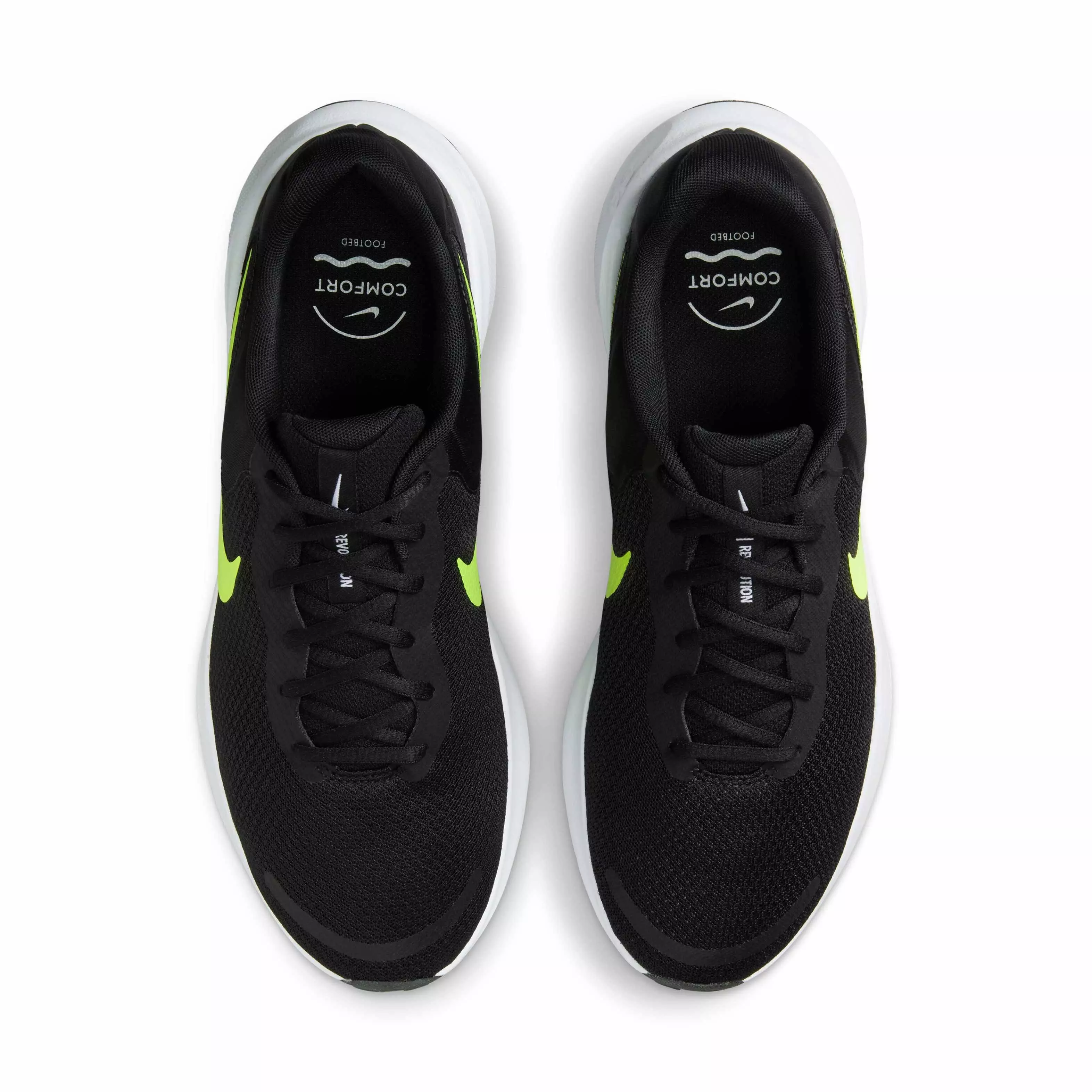 Nike Revolution 7 "Black/White/Volt" Men's Running Shoe - BLACK/WHITE/VOLT