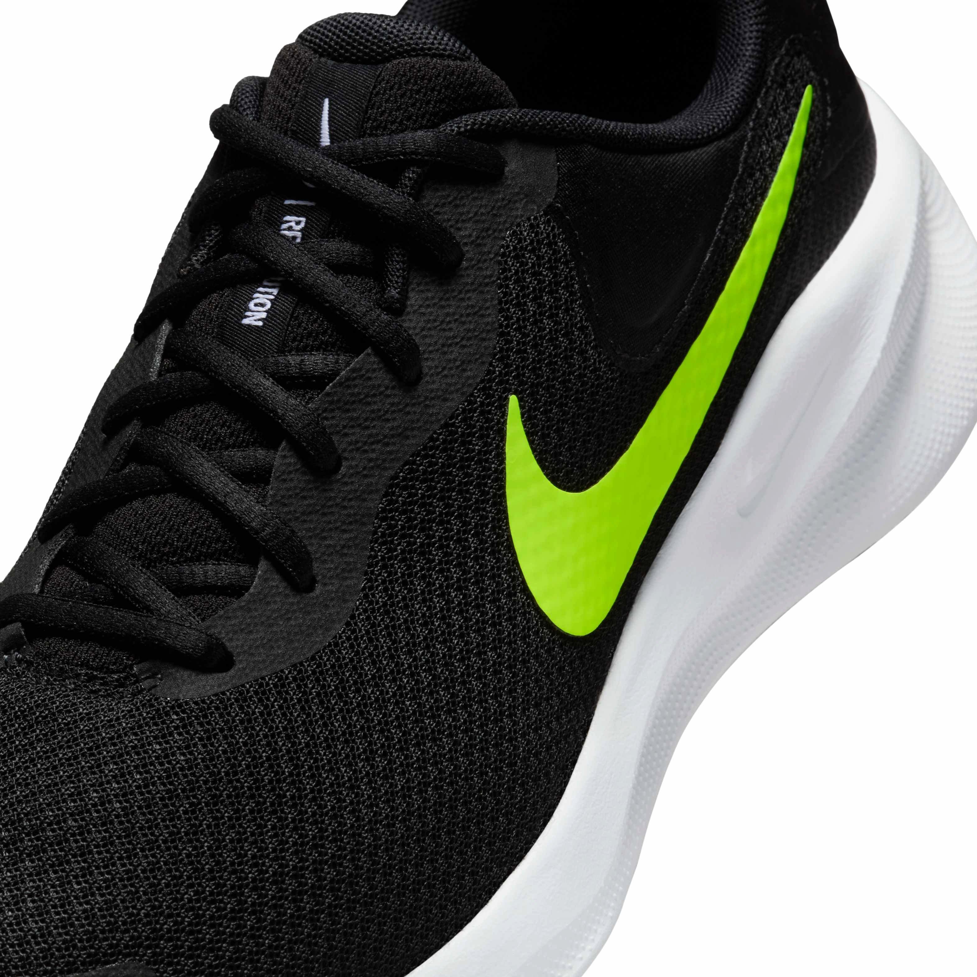 Nike Revolution 7 "Black/White/Volt" Men's Running Shoe - BLACK/WHITE/VOLT Thumbnail View 7