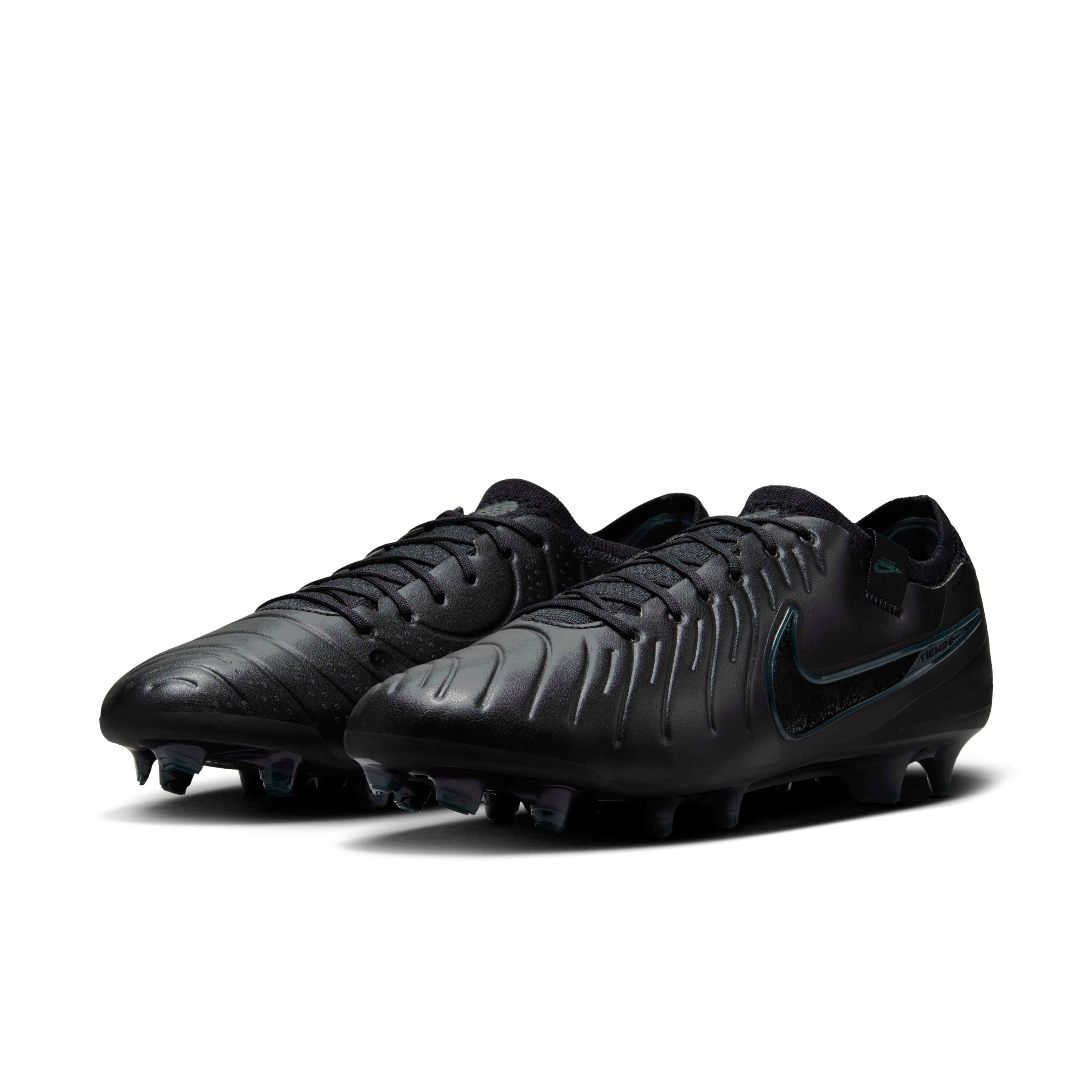 Nike Tiempo Legend 10 Elite FG "Black/Deep Jungle/Black" Men's Soccer Cleat - BLACK/JUNGLE/BLACK Thumbnail View 3