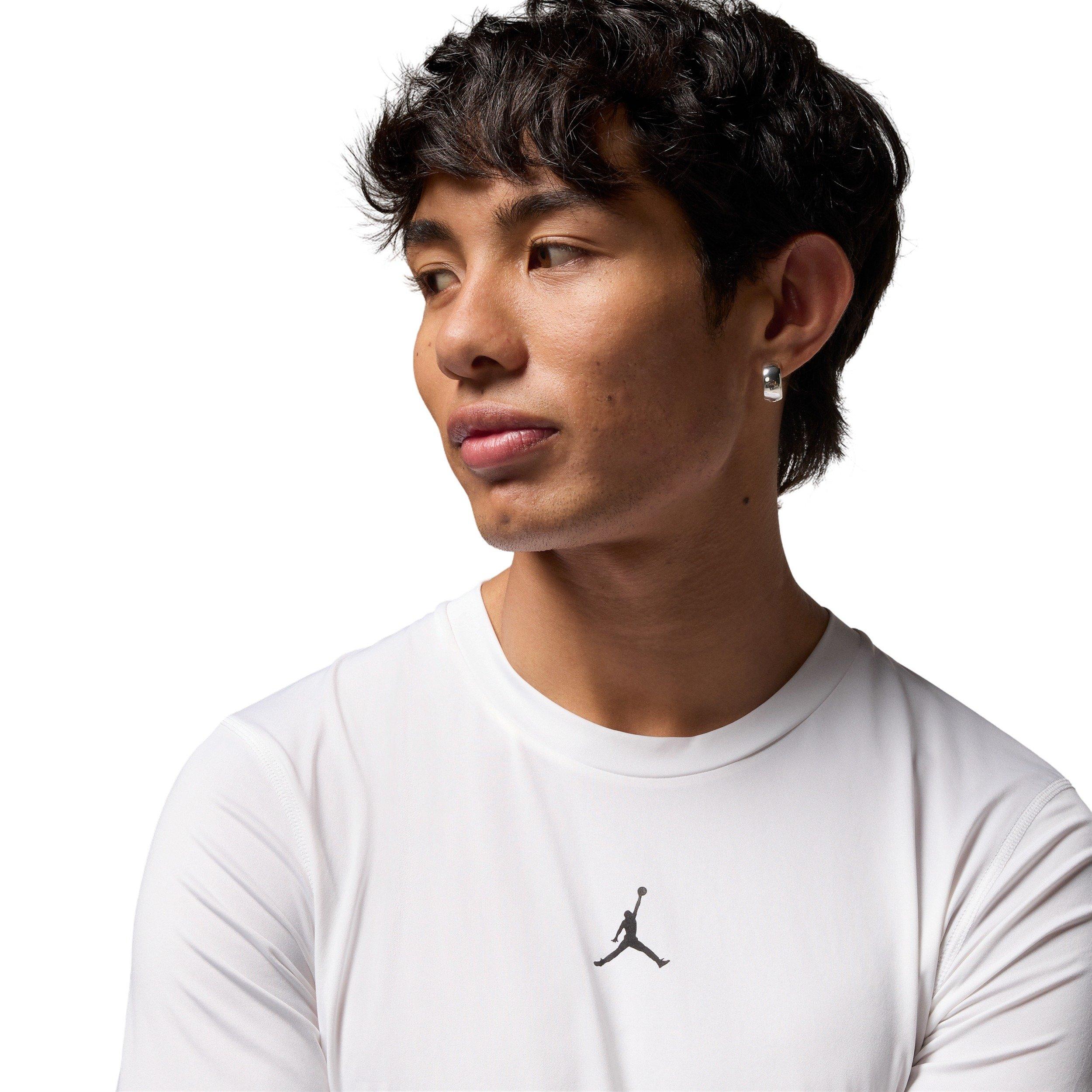 Jordan Men's Sports Dri-FIT Long-Sleeve Base Layer Top - WHITE Thumbnail View 3