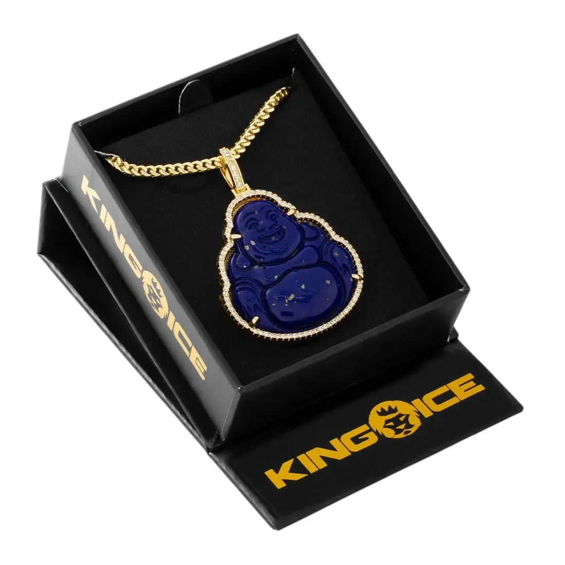 King Ice Buddha Necklace - LAPIS