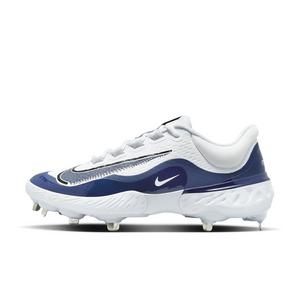 Nike Alpha Huarache Elite 4 Low "White/Midnight Navy/Pure Platinum/Blue Tint" Men's Baseball Cleat