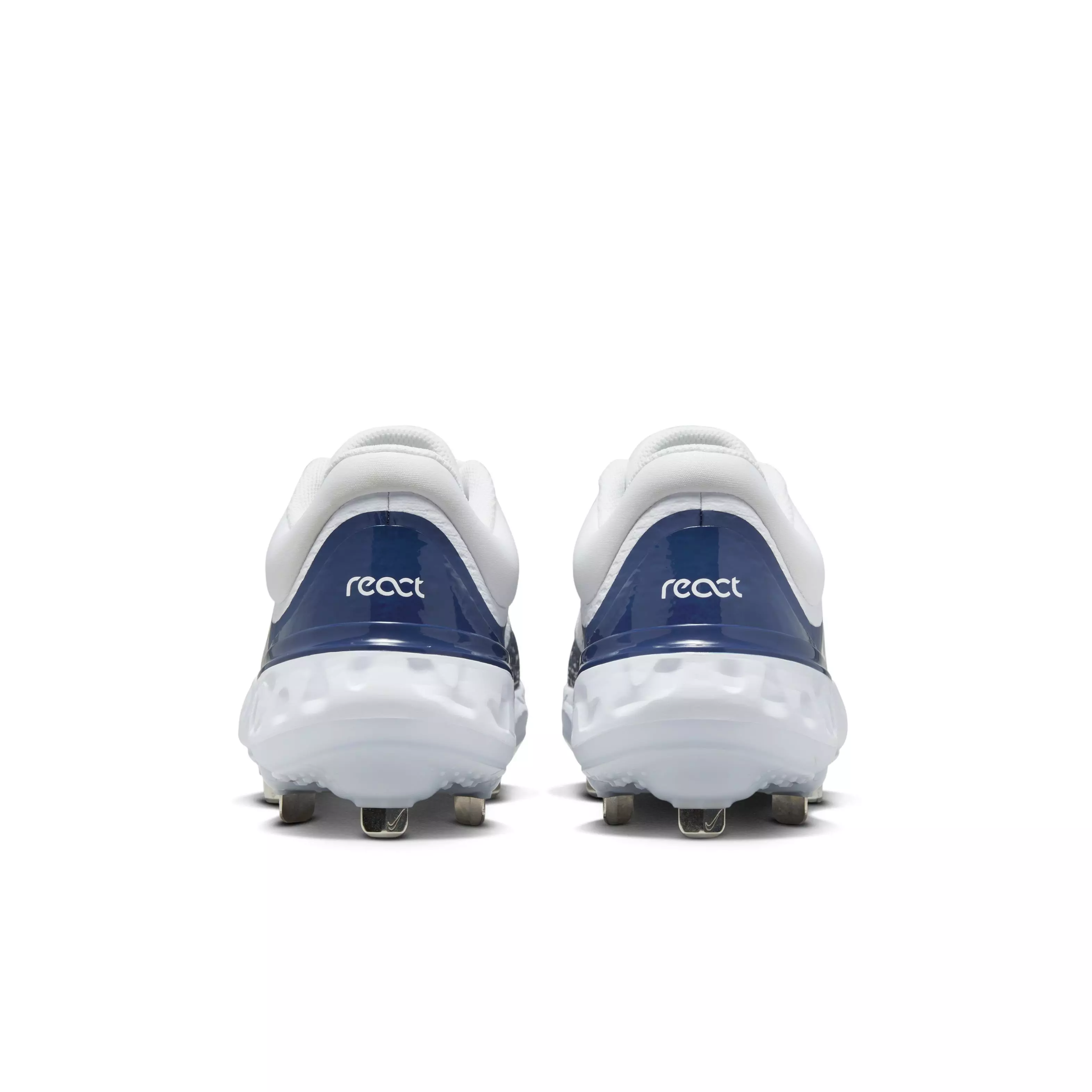 Nike Alpha Huarache Elite 4 Low "White/Midnight Navy/Pure Platinum/Blue Tint" Men's Baseball Cleat - WHITE/NAVY/PLATINUM/BLUE