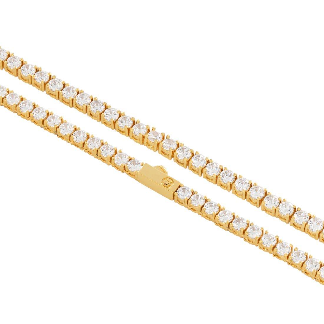 King Ice 4mm Tennis Chain - Gold - GOLD