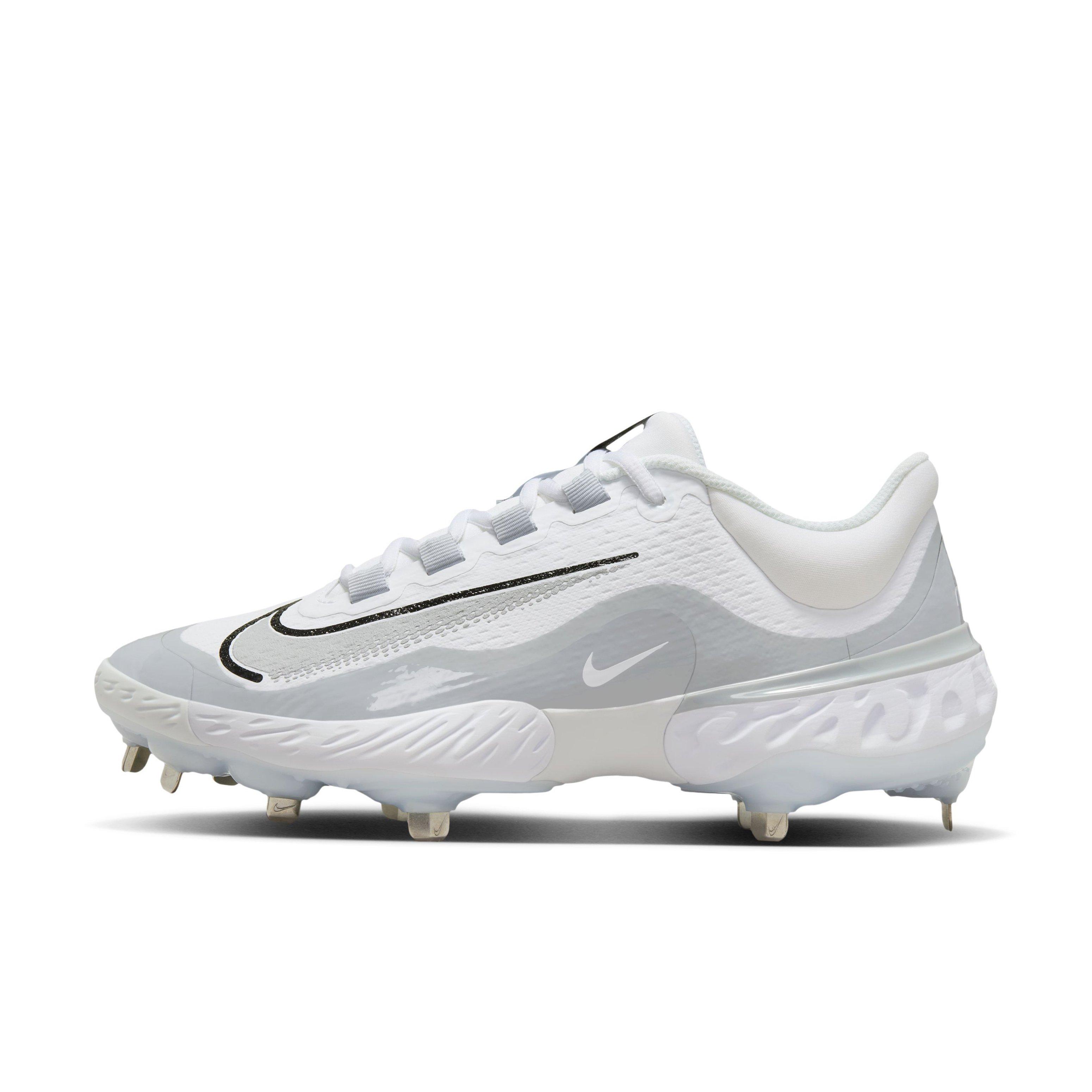 Nike Alpha Huarache Elite 4 Low "White/Wolf Grey/Pure Platinum/Blue Tint" Men's Baseball Cleat - WHITE/GREY/PLATINUM/BLUE Thumbnail View 2