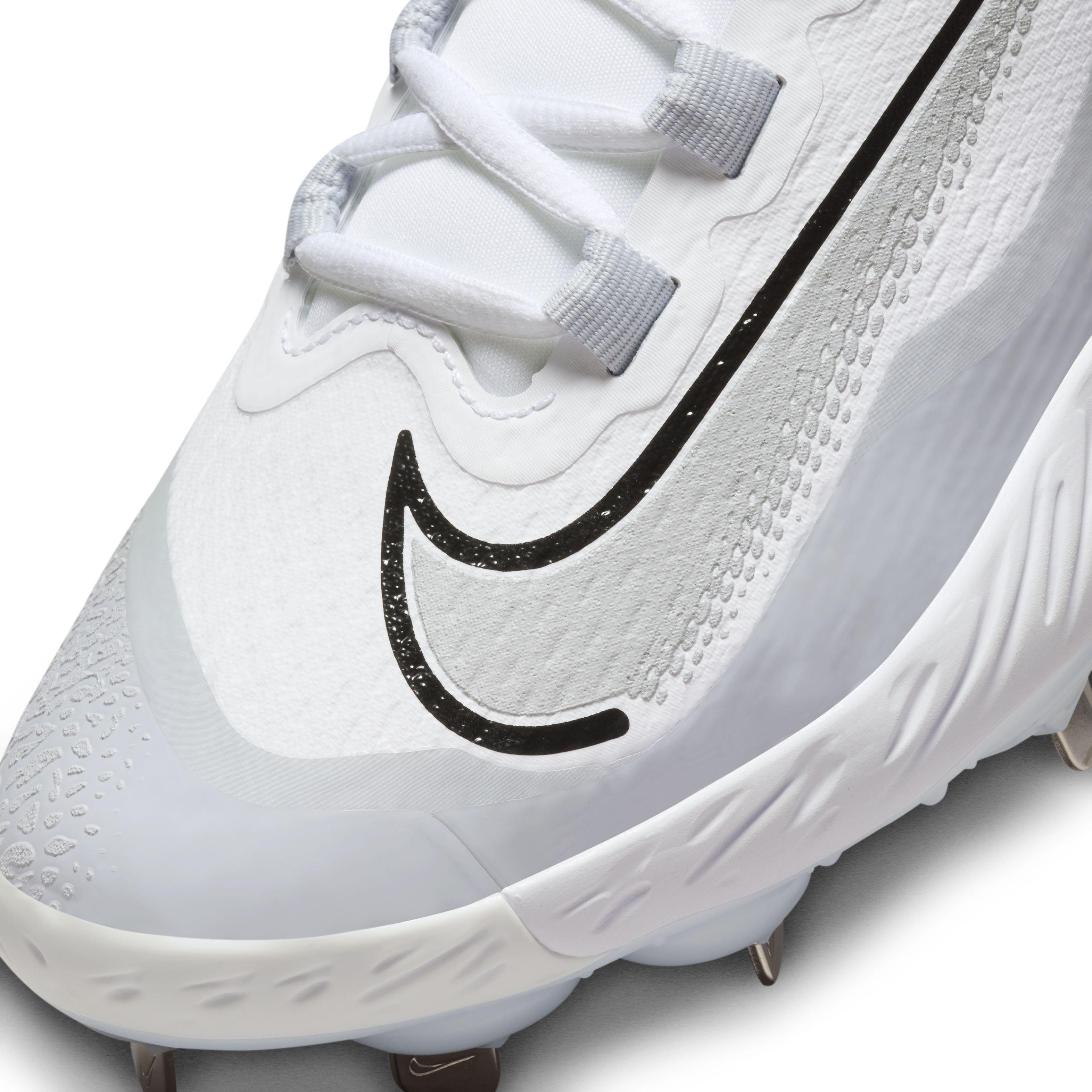 Nike Alpha Huarache Elite 4 Low "White/Wolf Grey/Pure Platinum/Blue Tint" Men's Baseball Cleat - WHITE/GREY/PLATINUM/BLUE Thumbnail View 8