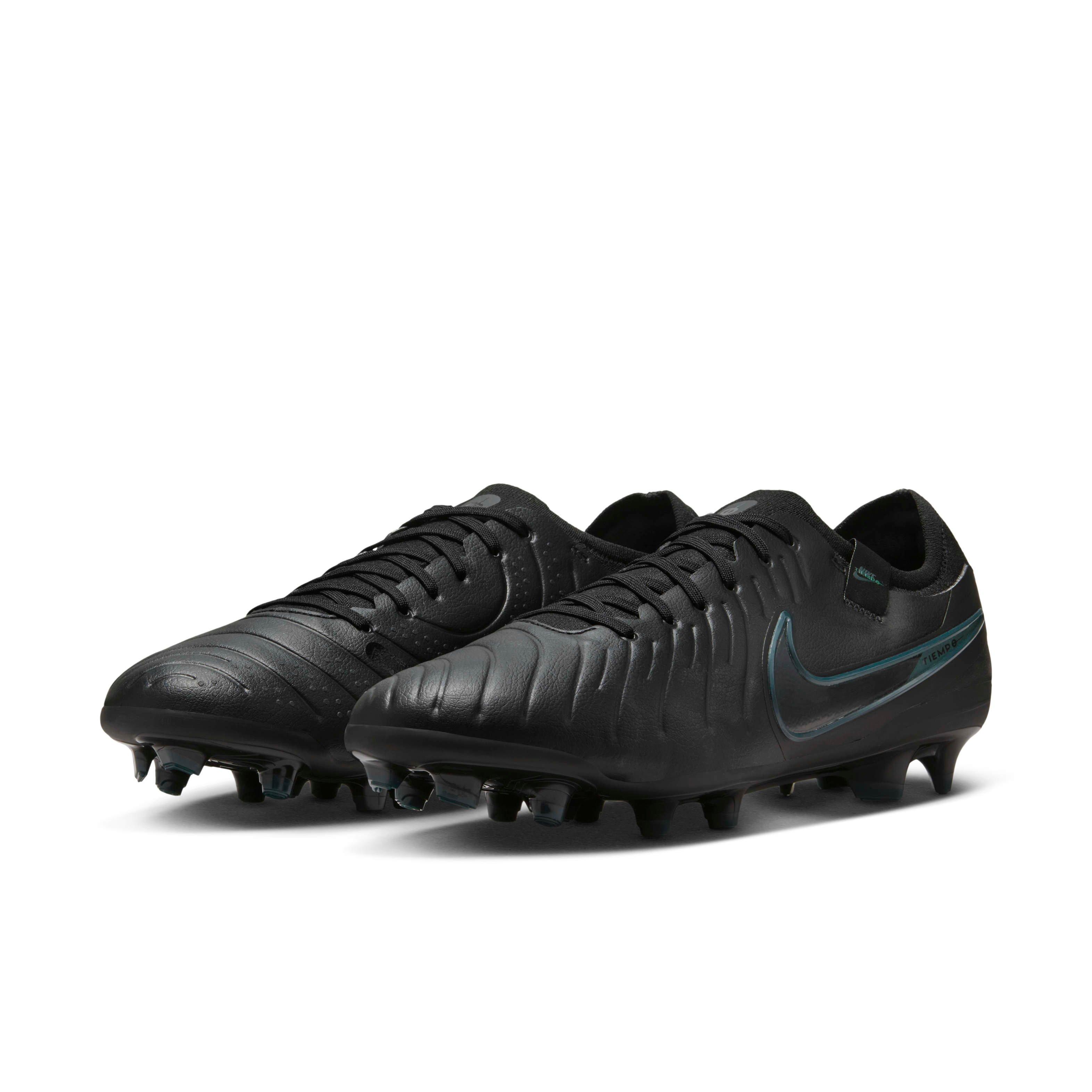 Nike Tiempo Legend 10 Pro FG "Black/Deep Jungle/Black" Men's Soccer Cleat - BLACK/JUNGLE/BLACK Thumbnail View 3