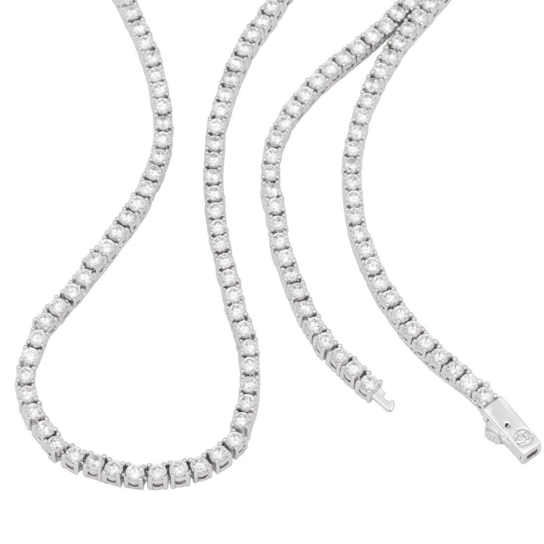 King Ice 4mm Tennis Chain - White Gold - WHITE GOLD