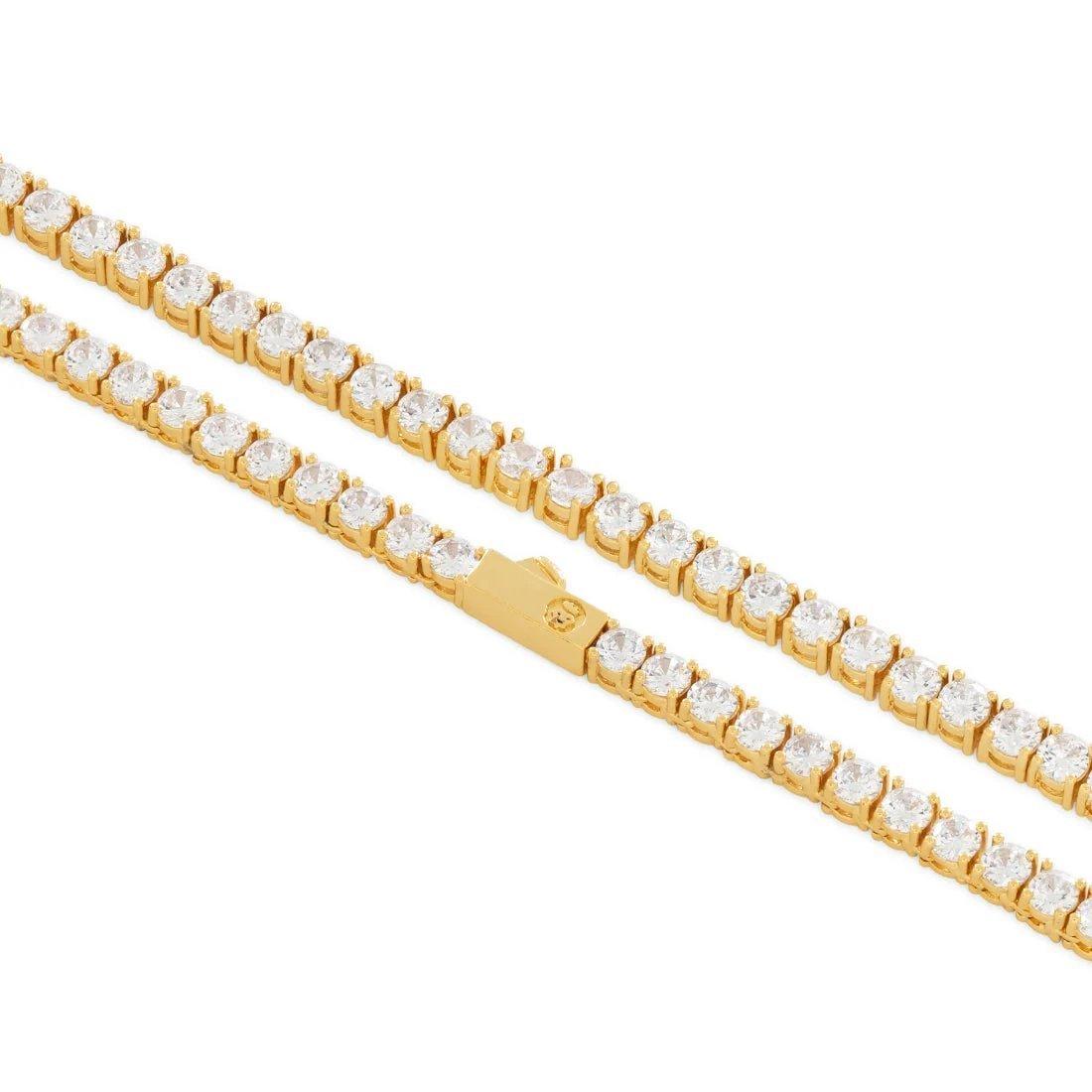 King Ice 4mm Tennis Chain - Gold - GOLD