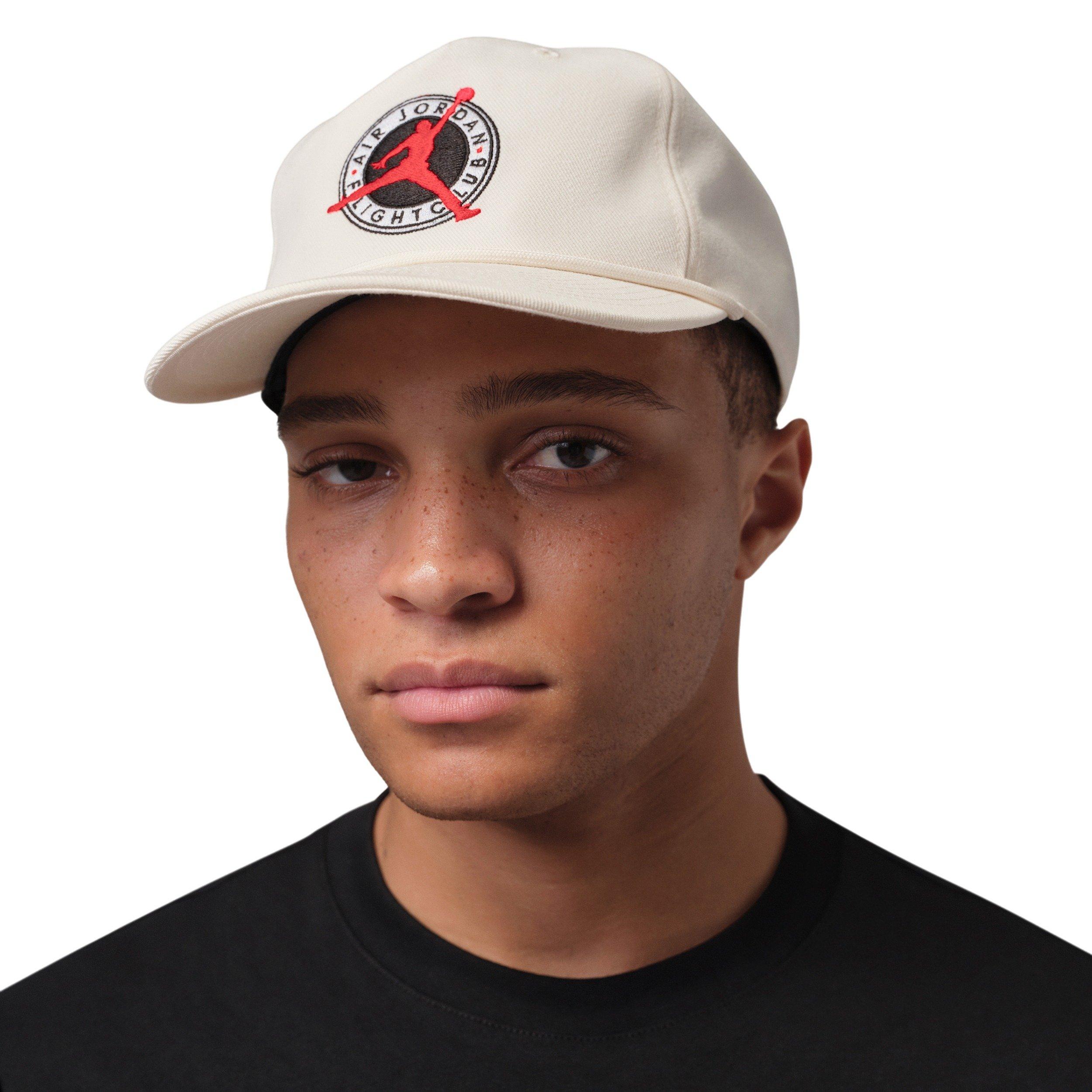 Jordan Flight Club Pro Unstructured Flat Bill Hat-Pale Ivory/Black