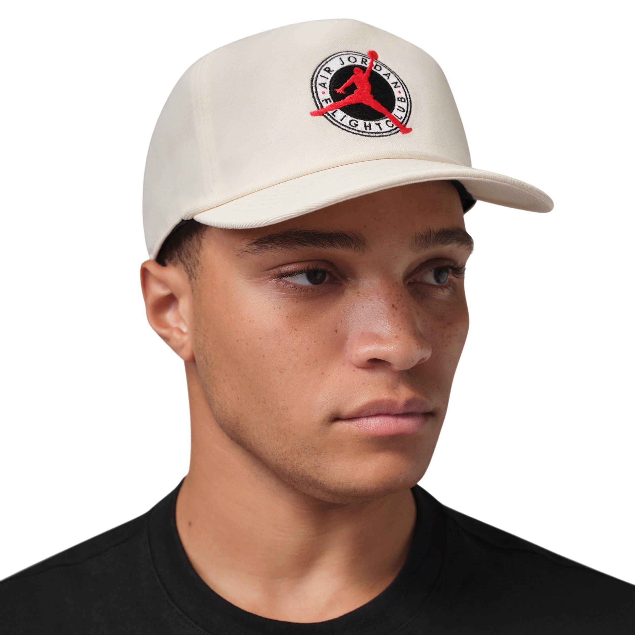 Jordan Flight Club Pro Unstructured Flat Bill Hat-Pale Ivory/Black - IVORY/BLACK Thumbnail View 3