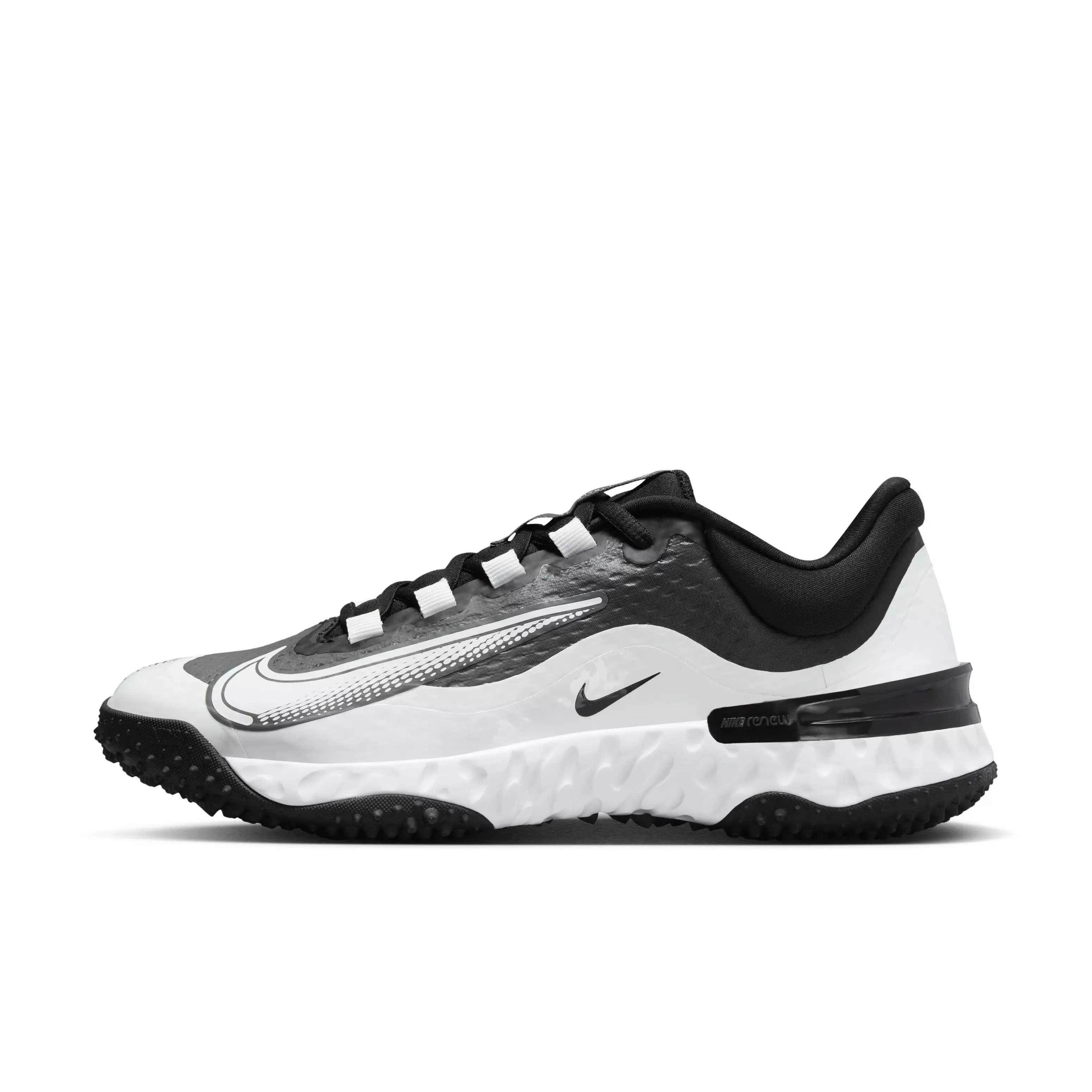 Nike Alpha Huarache Elite 4 Turf "Black/White/Iron Grey" Women's Softball Shoe - BLACK/WHITE/GREY