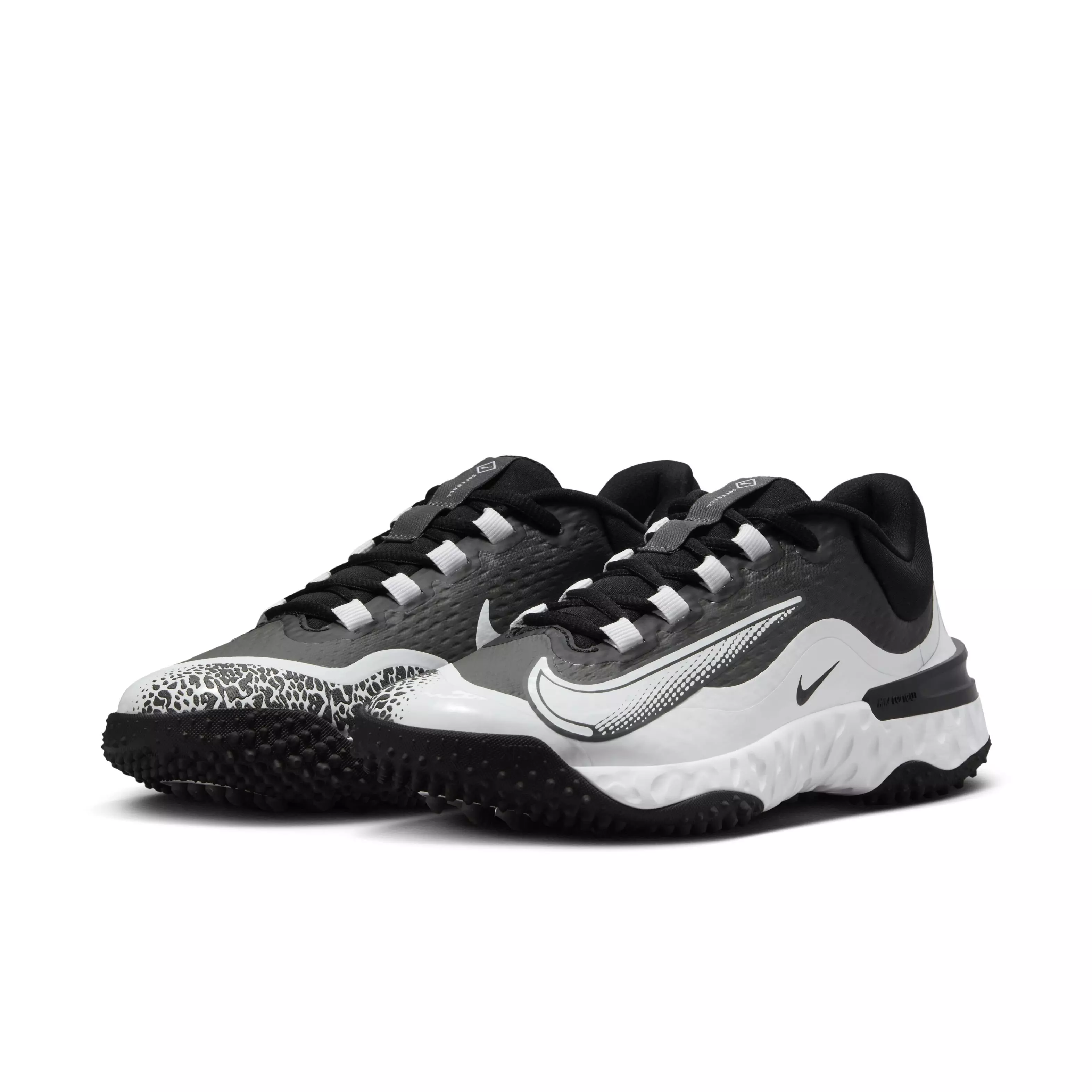 Nike Alpha Huarache Elite 4 Turf "Black/White/Iron Grey" Women's Softball Shoe - BLACK/WHITE/GREY