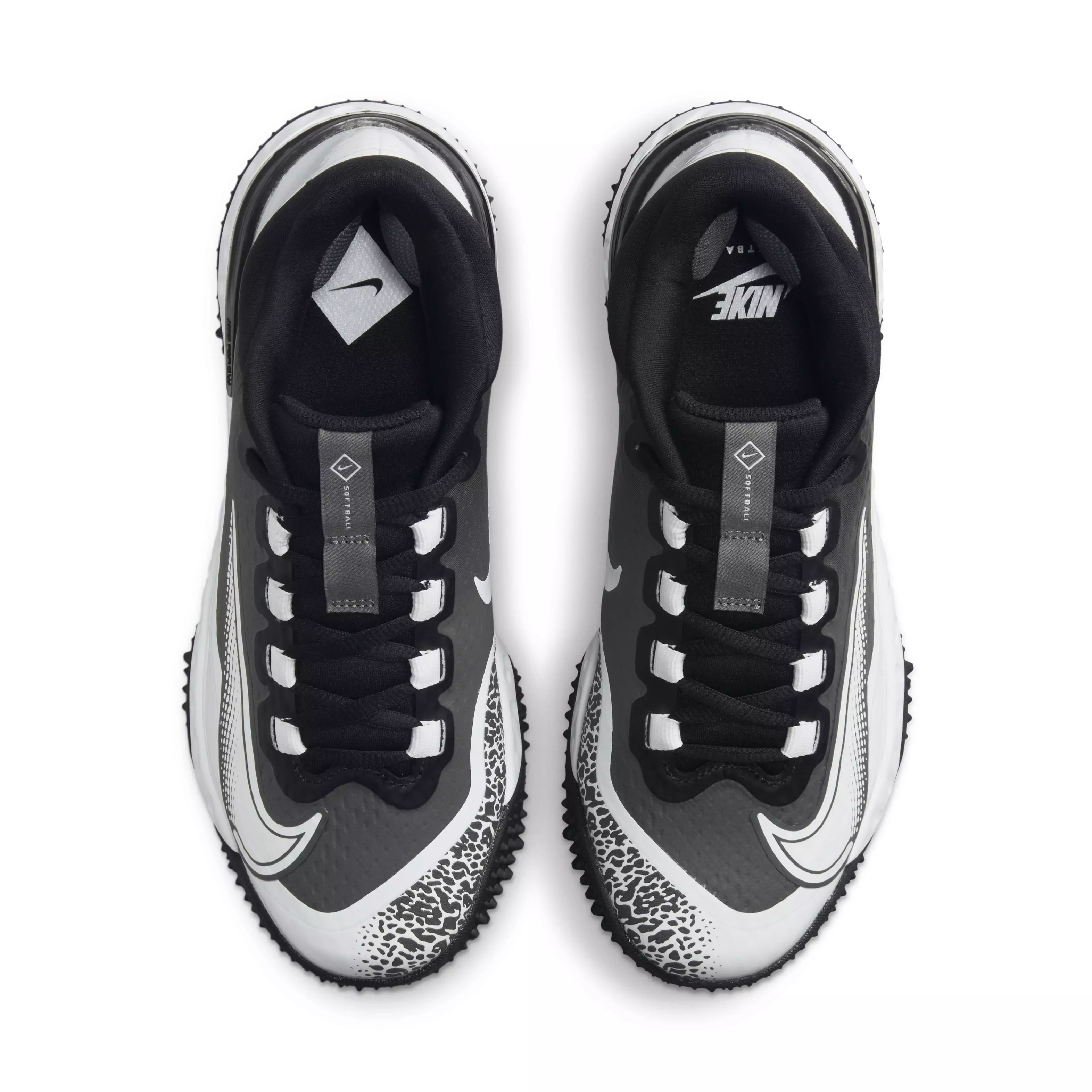 Nike Alpha Huarache Elite 4 Turf "Black/White/Iron Grey" Women's Softball Shoe - BLACK/WHITE/GREY