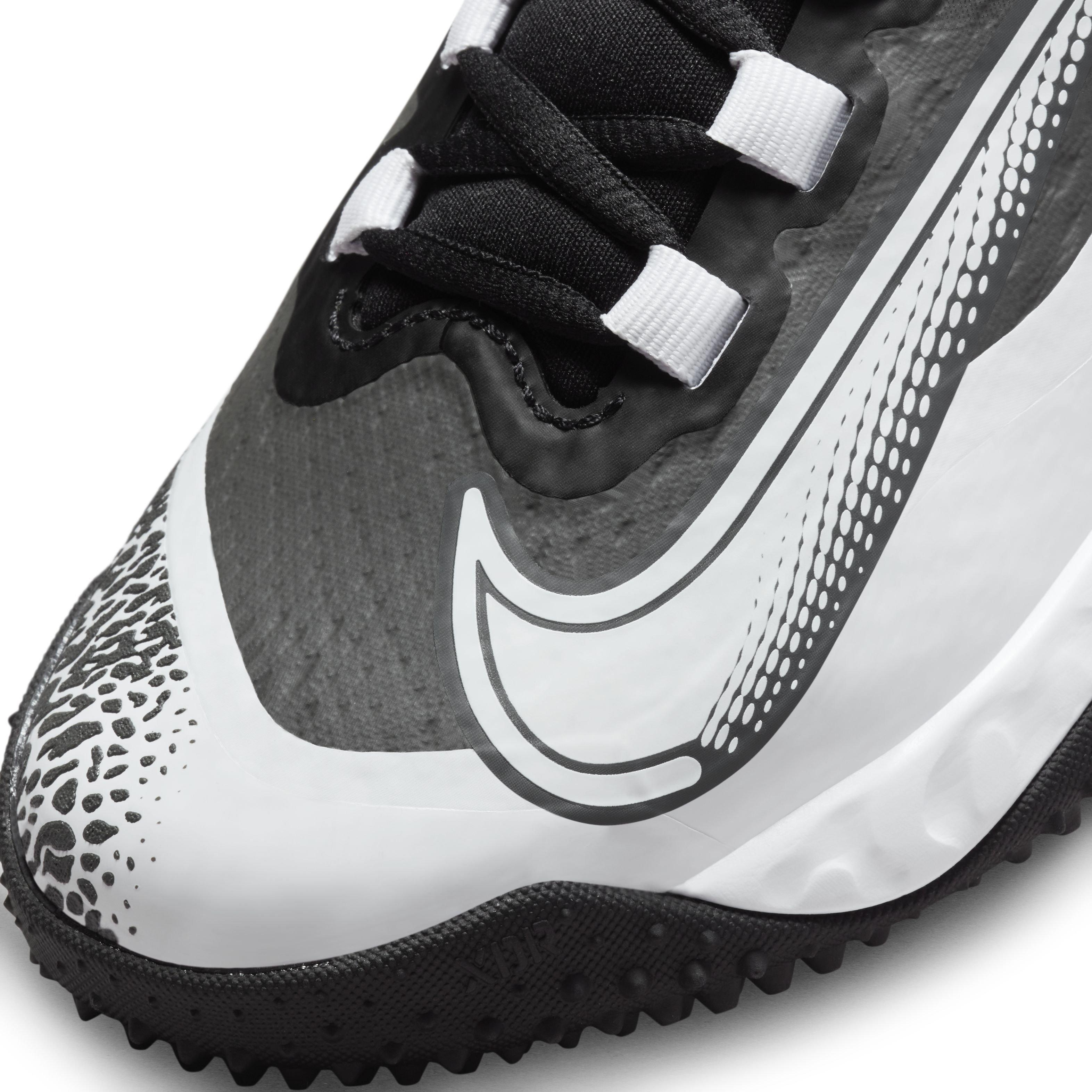Nike Alpha Huarache Elite 4 Turf "Black/White/Iron Grey" Women's Softball Shoe - BLACK/WHITE/GREY Thumbnail View 8