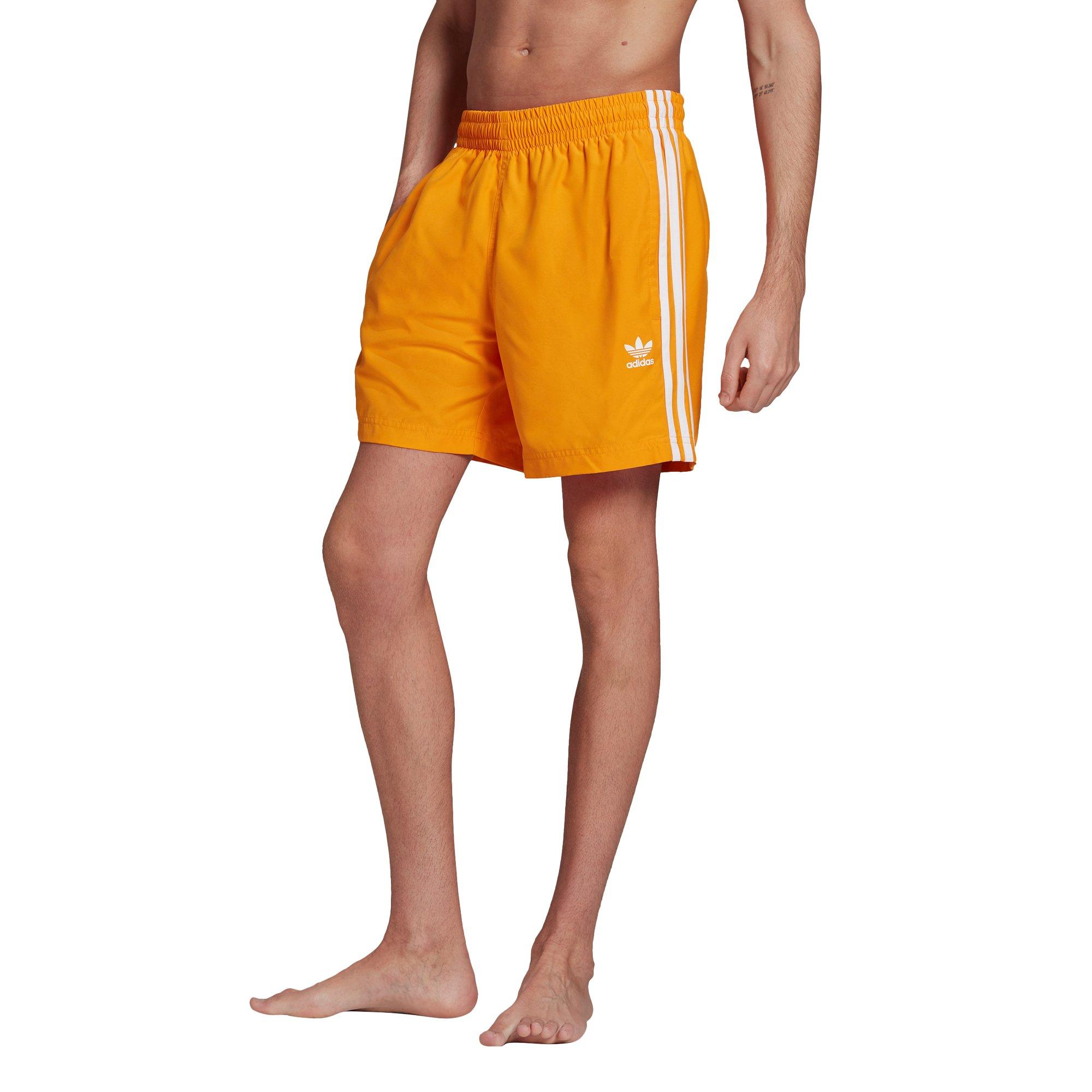 adidas Originals Men's Adicolor Classics 3-Stripes Swim Shorts - Orange - ORANGE Thumbnail View 1