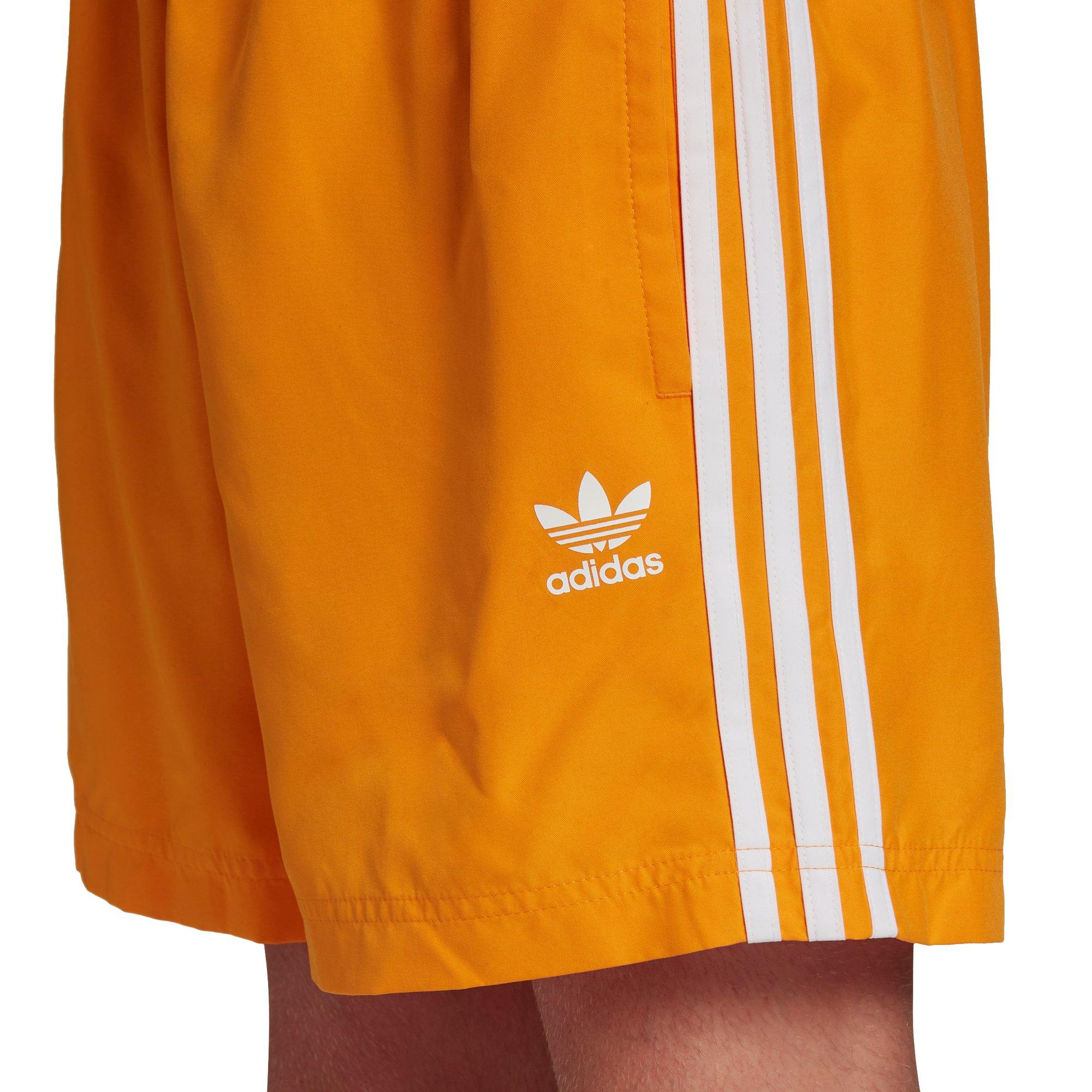 adidas Originals Men's Adicolor Classics 3-Stripes Swim Shorts - Orange - ORANGE Thumbnail View 3
