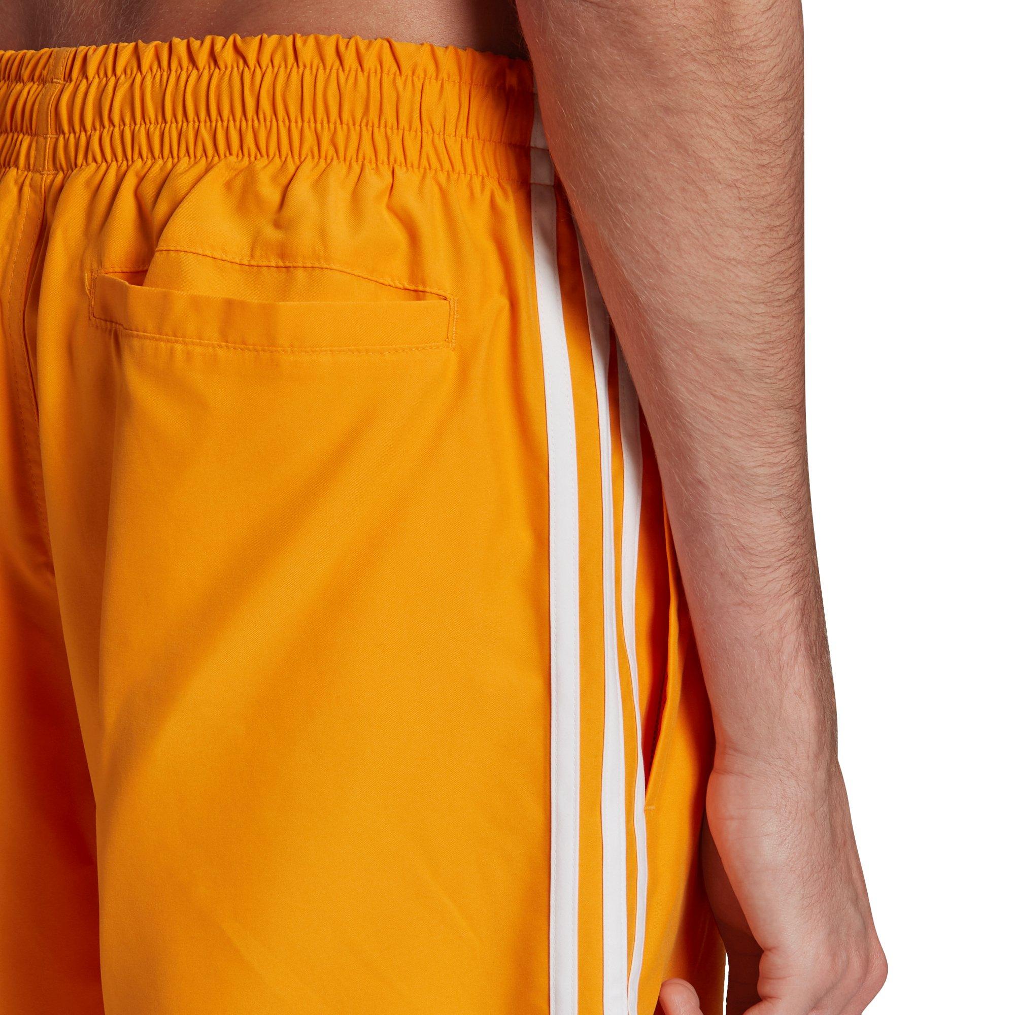 adidas Originals Men's Adicolor Classics 3-Stripes Swim Shorts - Orange - ORANGE Thumbnail View 4
