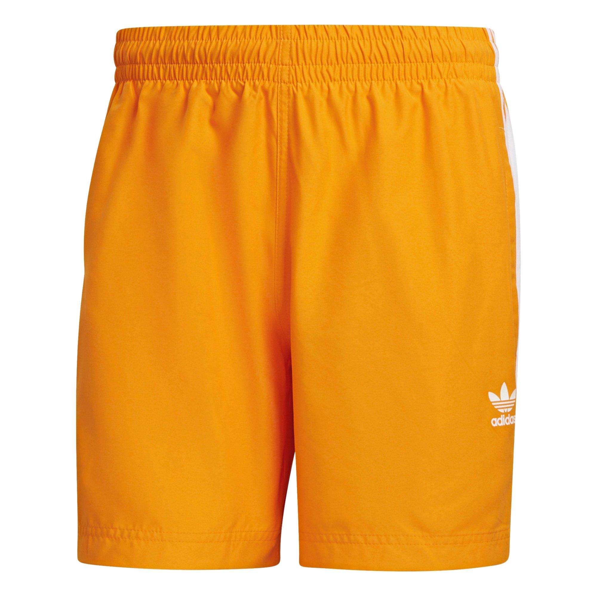 adidas Originals Men's Adicolor Classics 3-Stripes Swim Shorts - Orange - ORANGE Thumbnail View 6