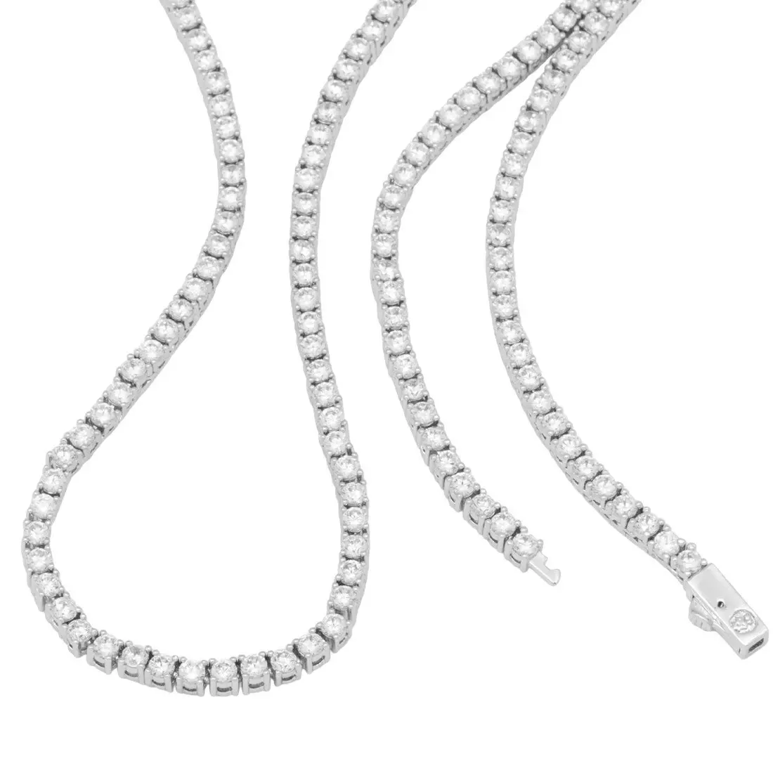 King Ice 5mm Tennis Chain - White Gold - WHITE GOLD
