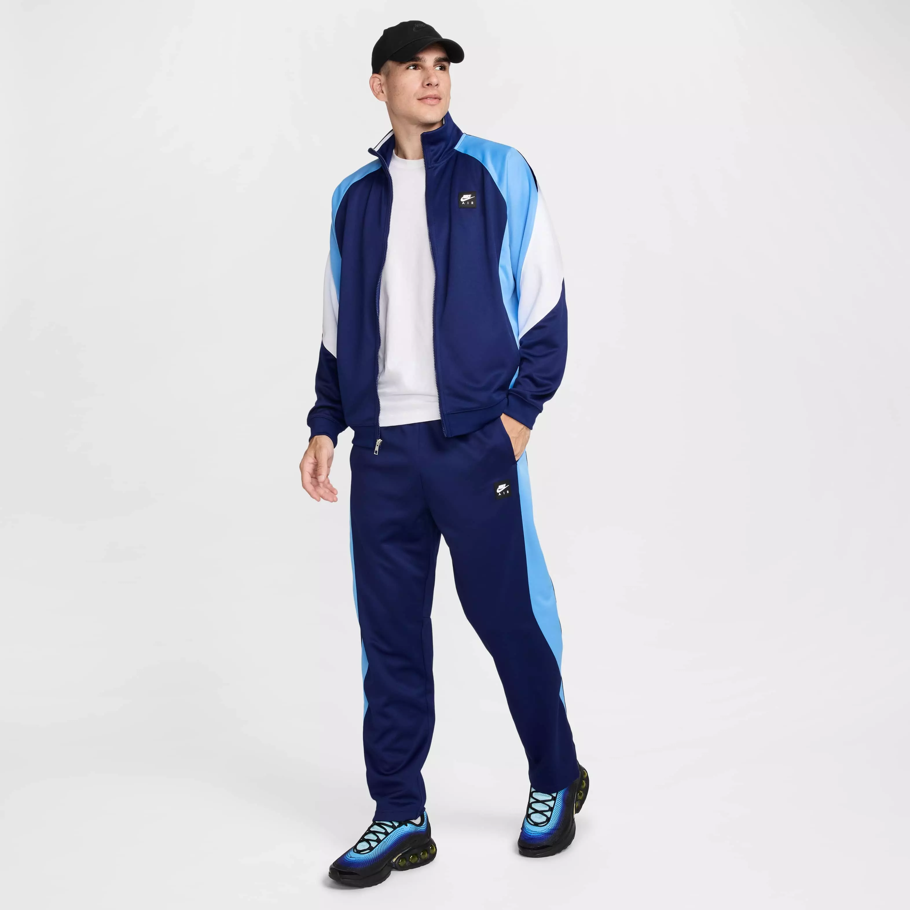 Nike Air Men's Poly-Knit Track Pants - BLUE
