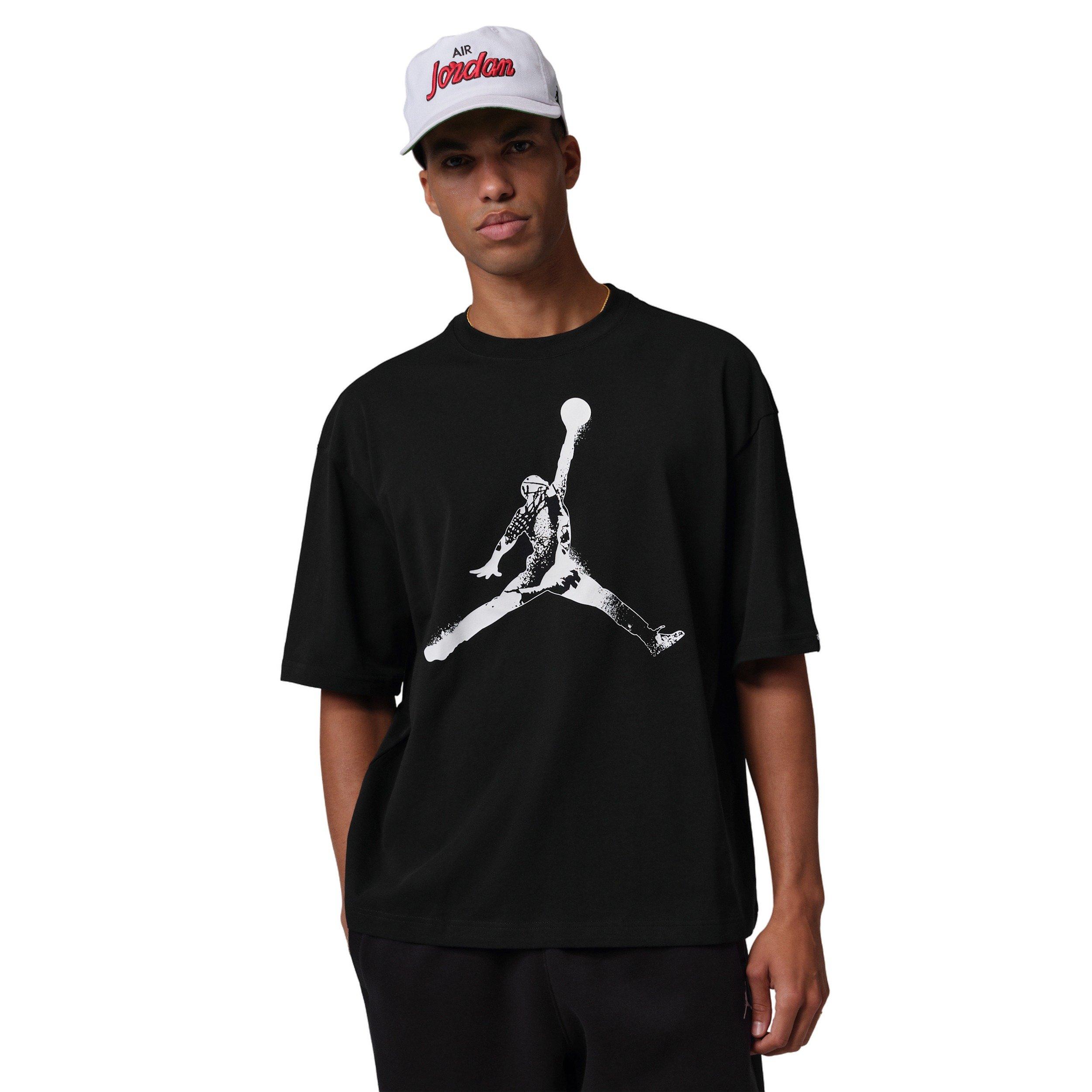 Jordan Men's Oversized Short-Sleeve large Graphic Crew Shirt -Black - BLACK Thumbnail View 1