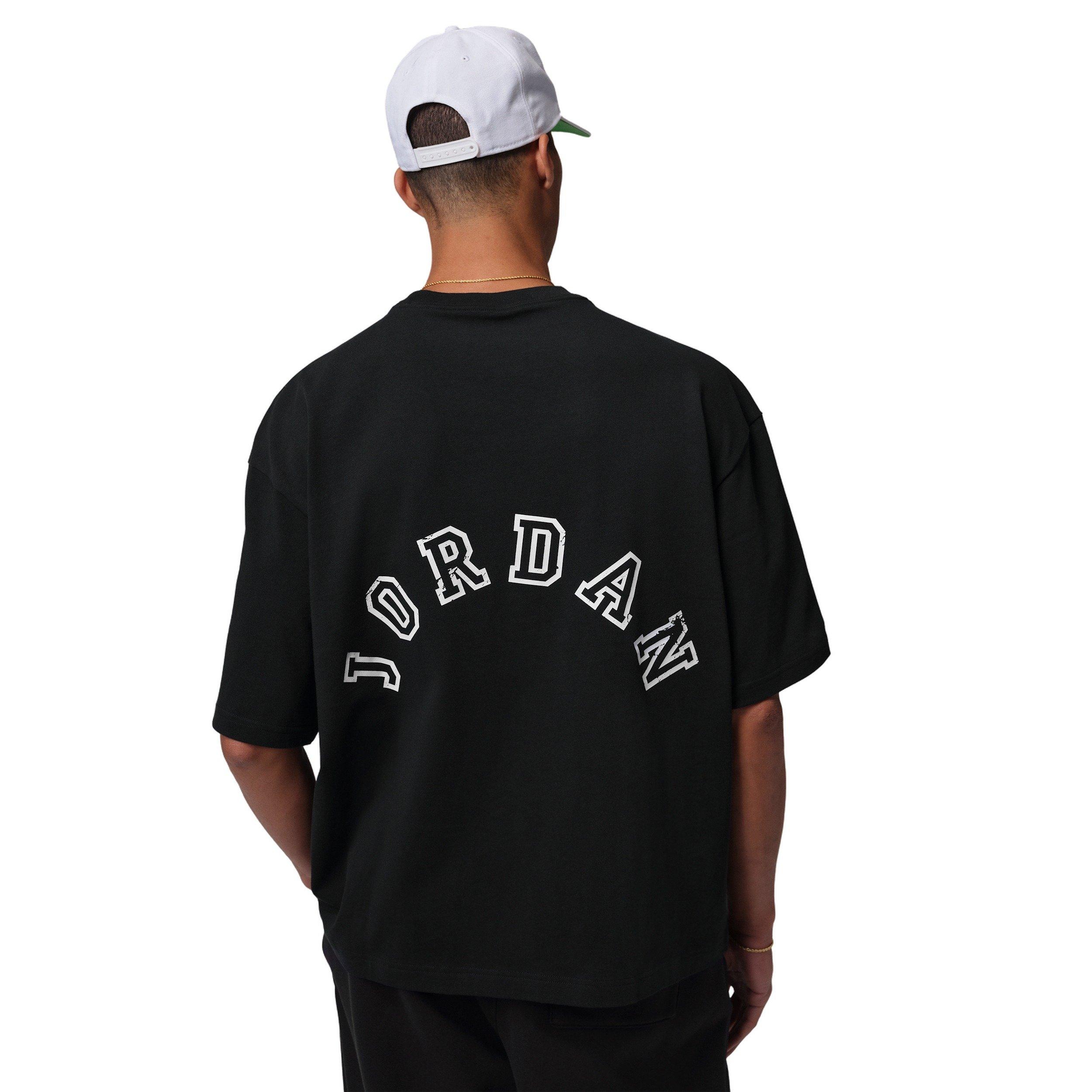 Jordan Men's Oversized Short-Sleeve Large Graphic Crew Shirt -Black - BLACK Thumbnail View 2