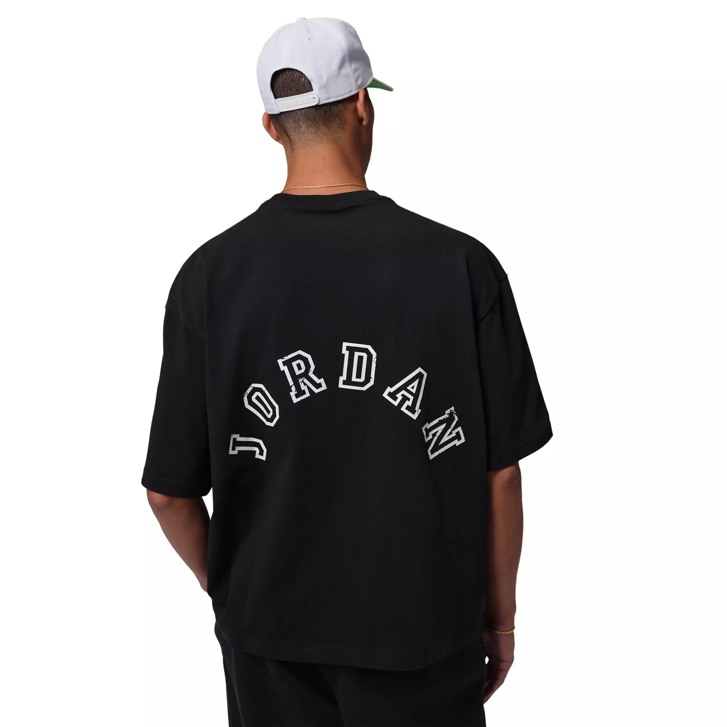 Jordan Men's Oversized Short-Sleeve large Graphic Crew Shirt -Black - BLACK