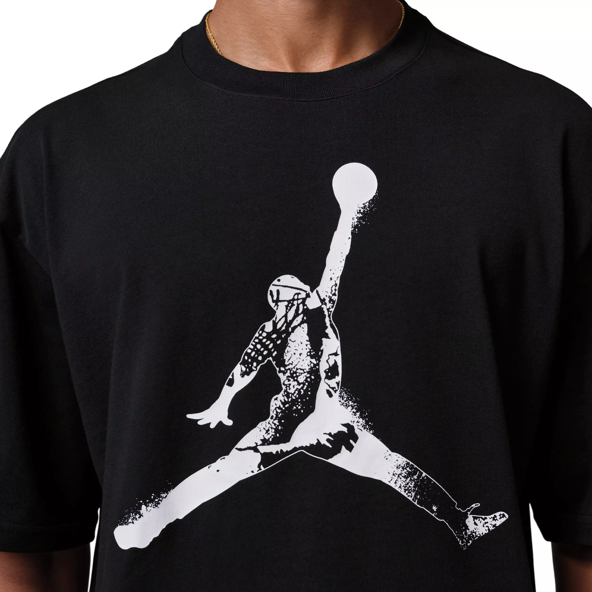 Jordan Men's Oversized Short-Sleeve Large Graphic Crew Shirt - Black - BLACK