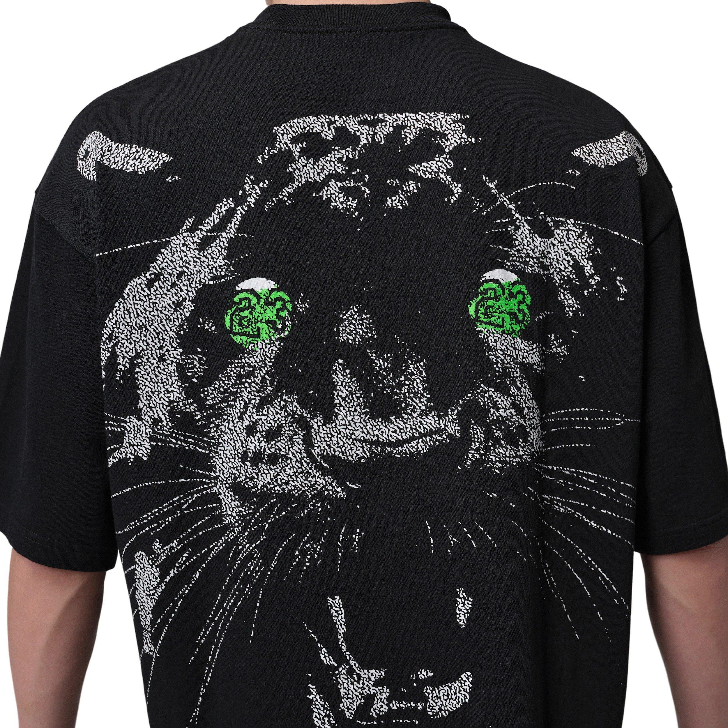 Jordan Men's Oversized Short-Sleeve Black Cat Crew T-Shirt - Black - BLACK Thumbnail View 5