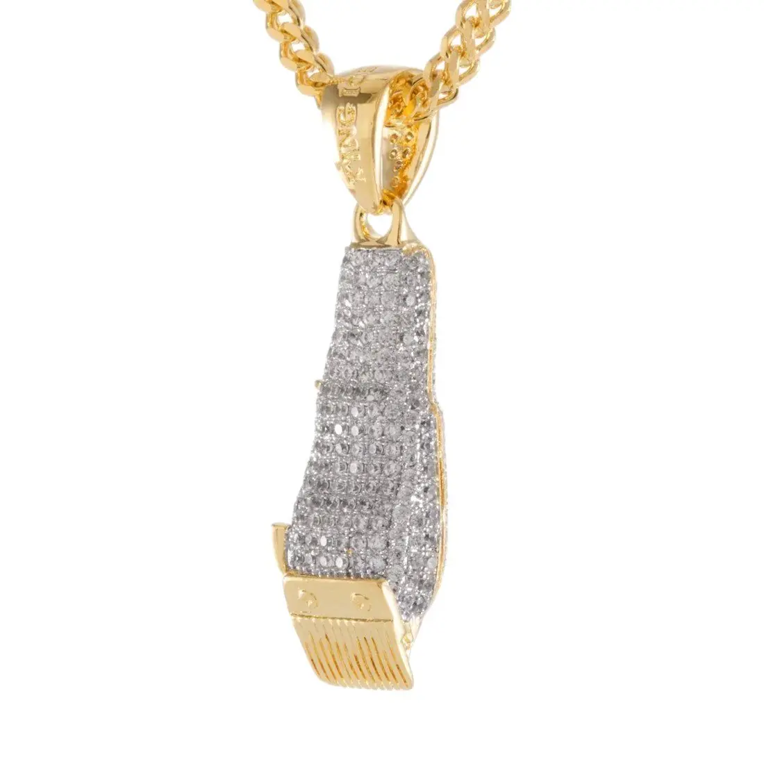 King Ice Barber Shop Clippers Necklace - Gold - GOLD