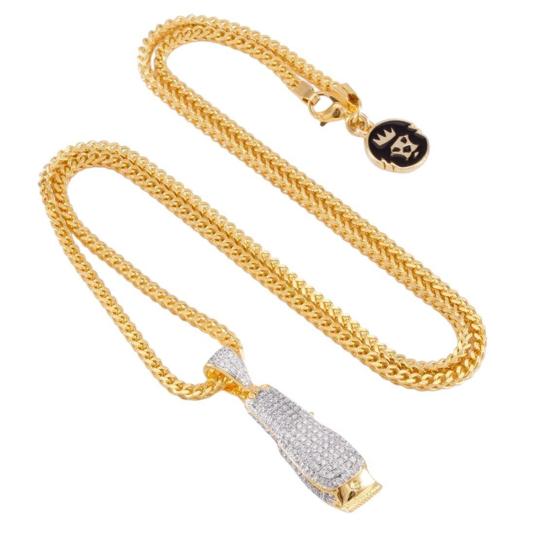 King Ice Barber Shop Clippers Necklace - Gold - GOLD
