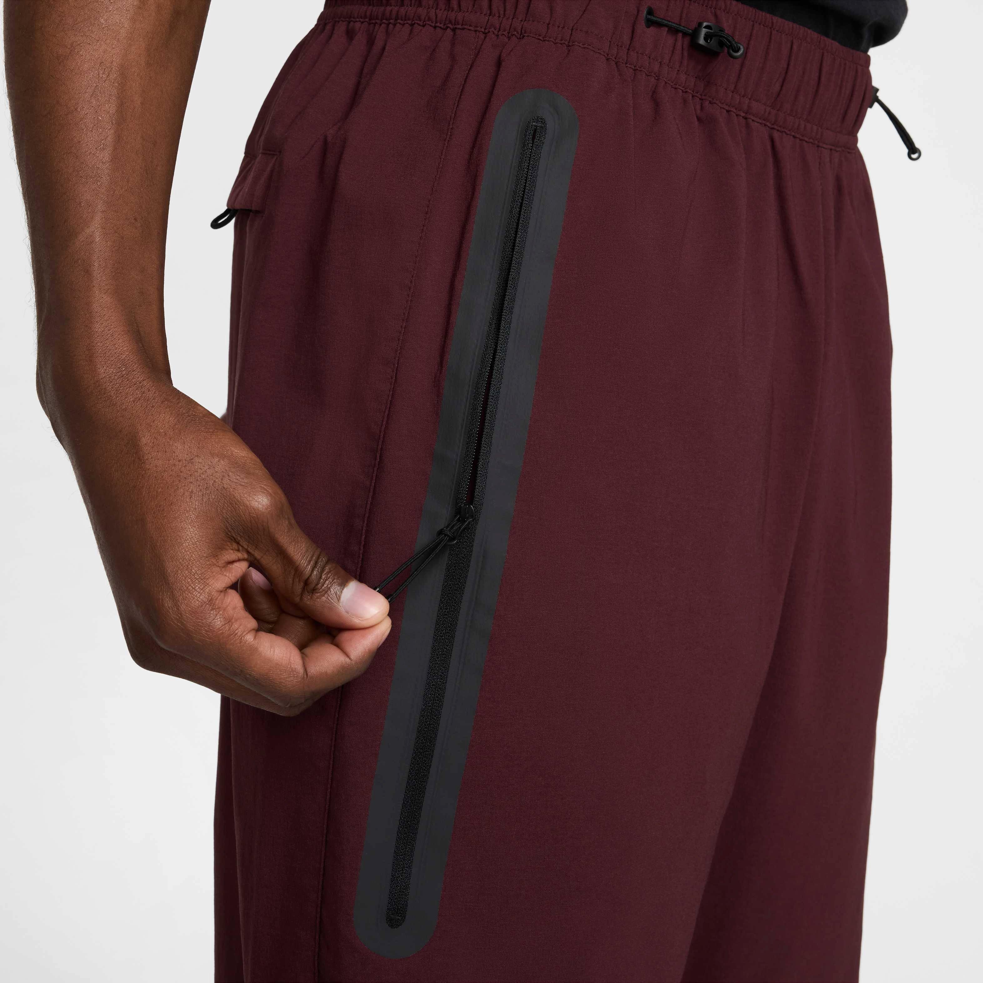 Nike Men's Tech Woven Oversized Pants - BURGUNDY Thumbnail View 7