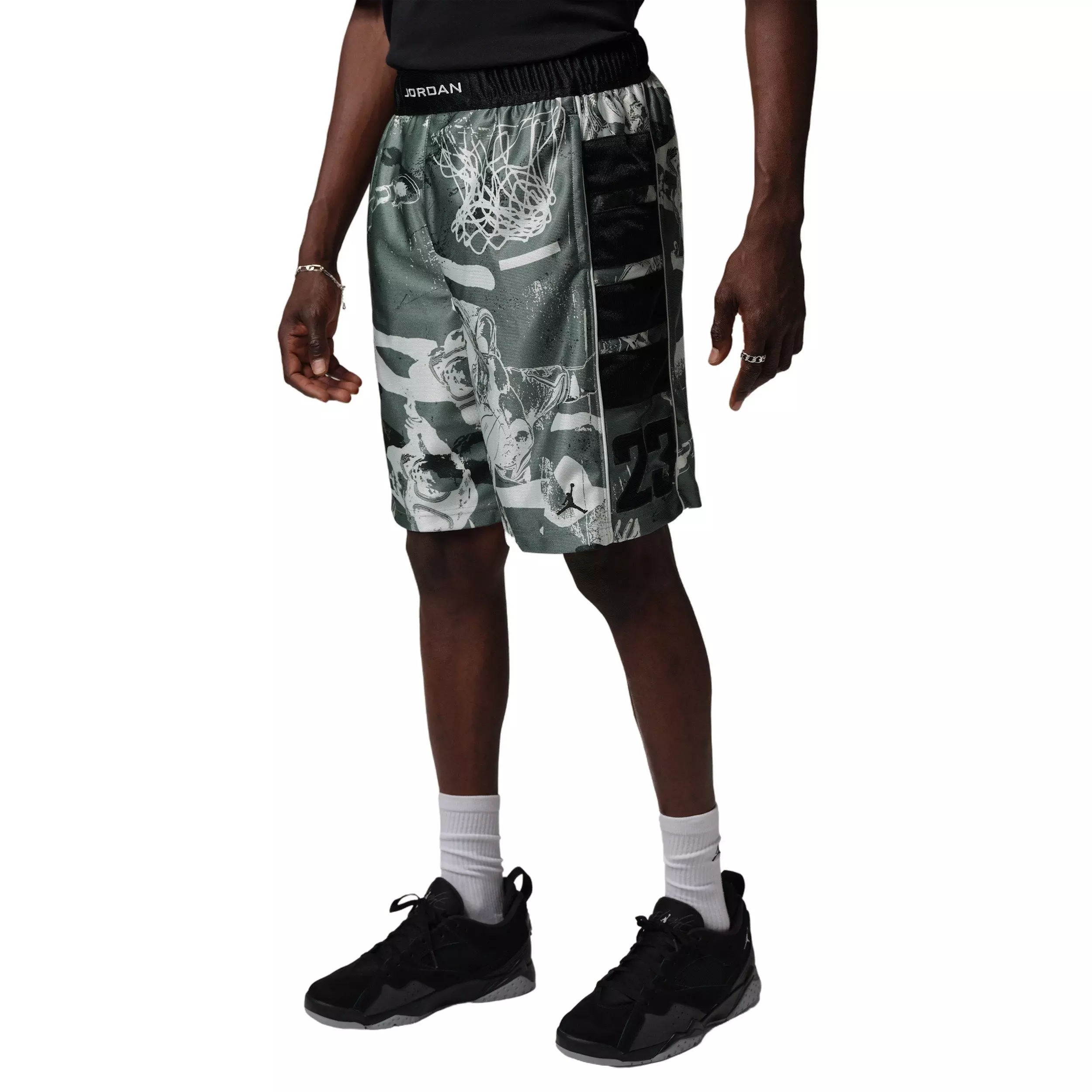 Jordan Men's Brooklyn Cat Scratch Shorts -Black/Grey - BLACK/GREY