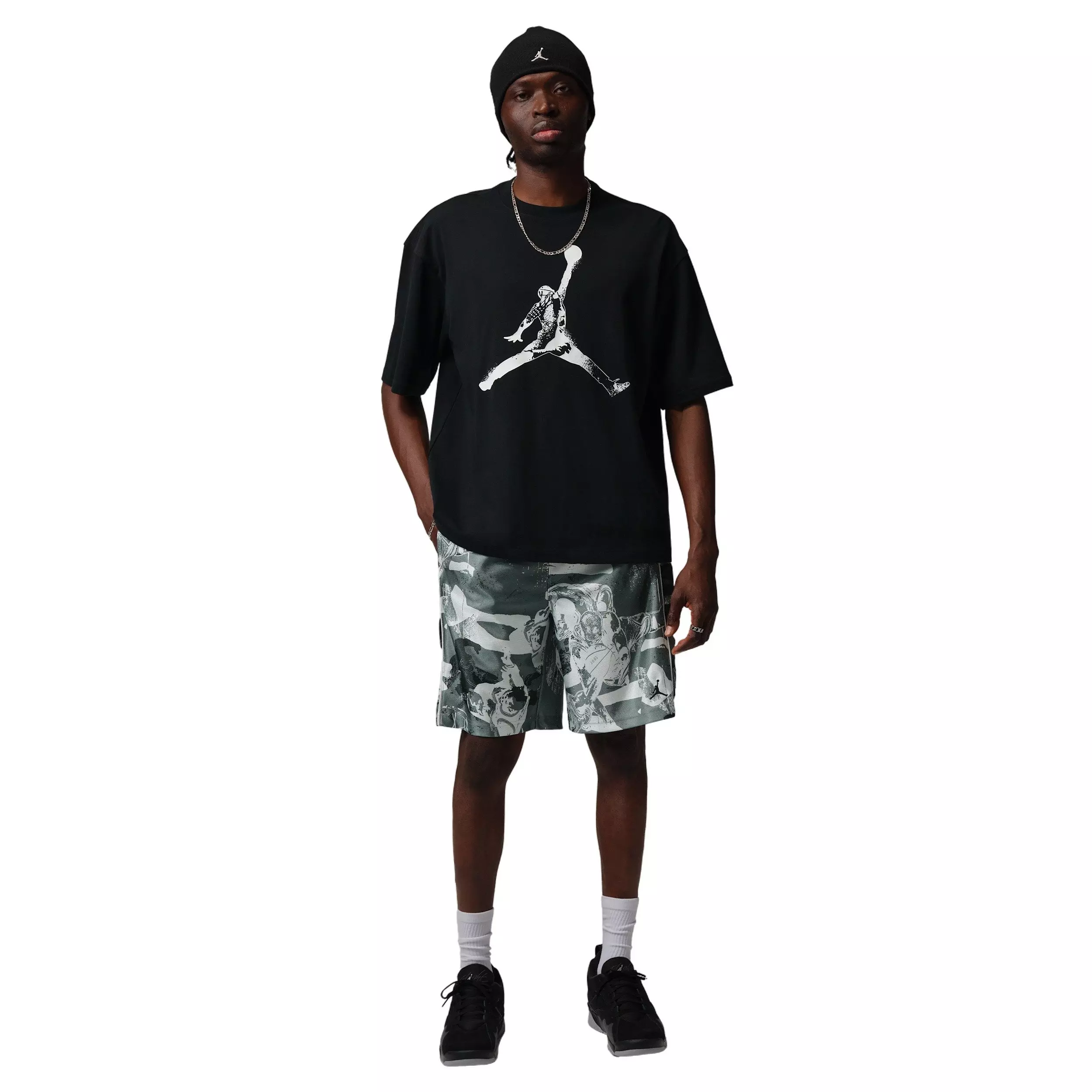 Jordan Men's Brooklyn Cat Scratch Shorts - Black/Grey - BLACK/GREY