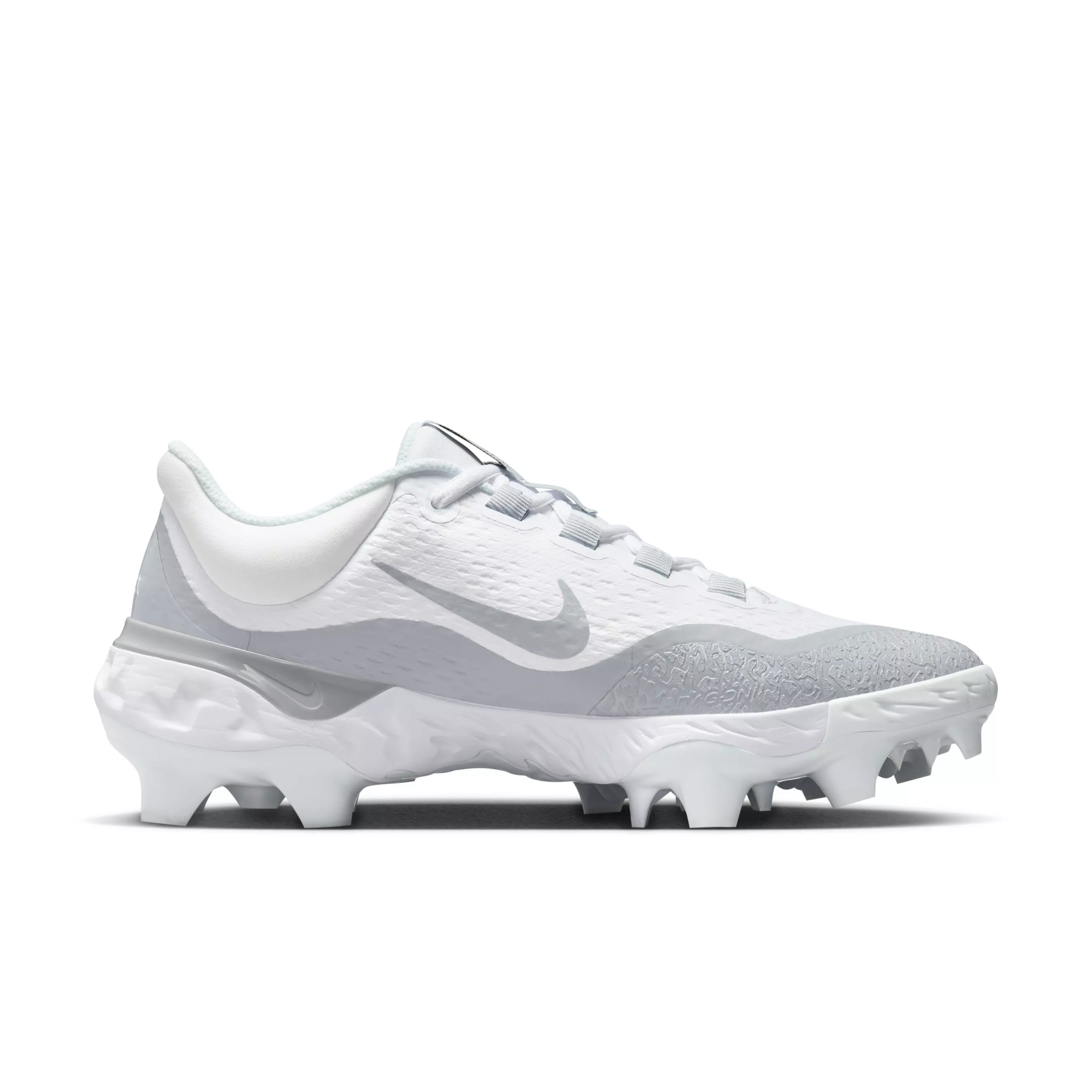 Nike Alpha Huarache Elite 4 Low "White/Wolf Grey/Pure Platinum" Men's Baseball Cleat - WHITE/GREY/PLATINUM
