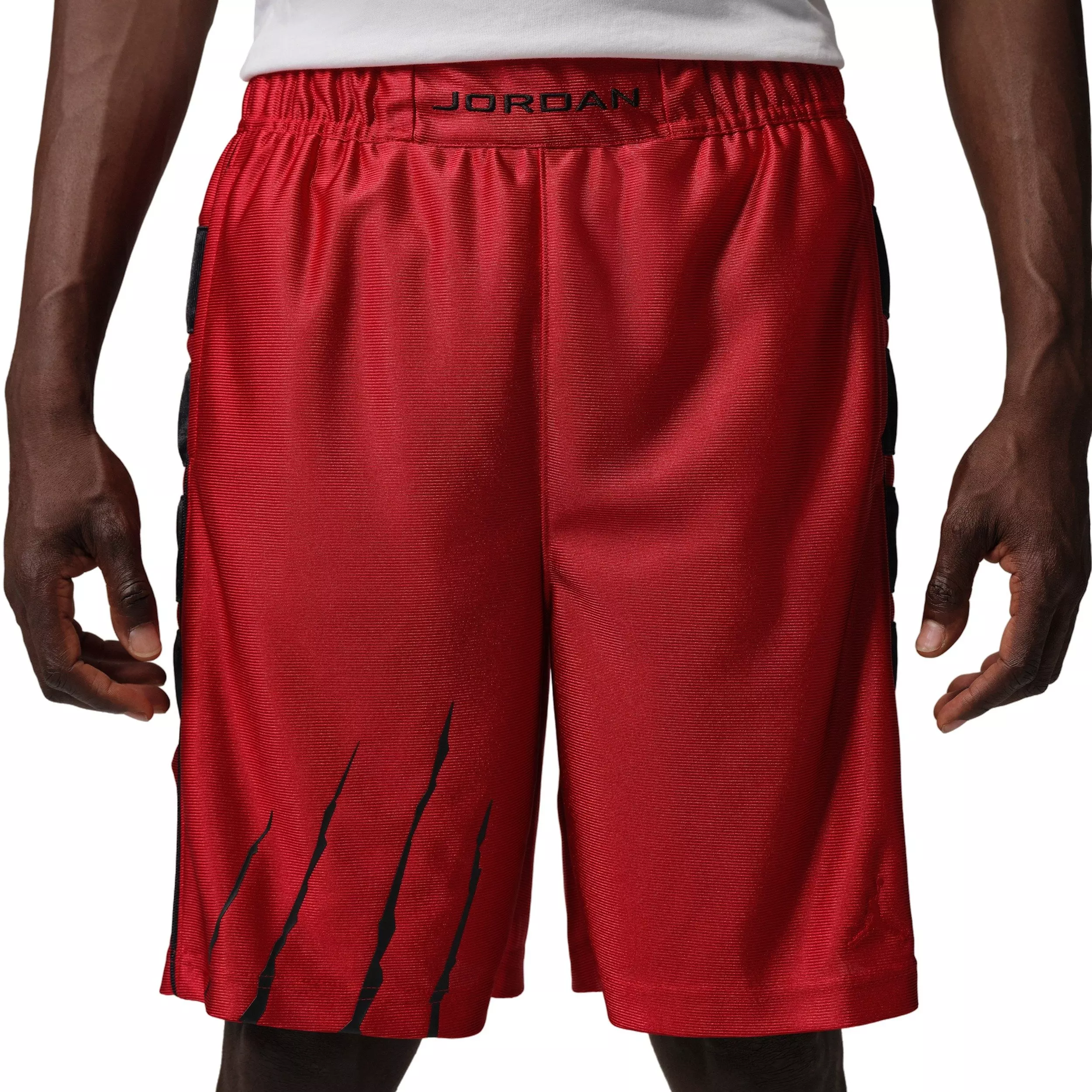 Jordan Men's Brooklyn Cat Scratch Black Cat Shorts -Red - RED