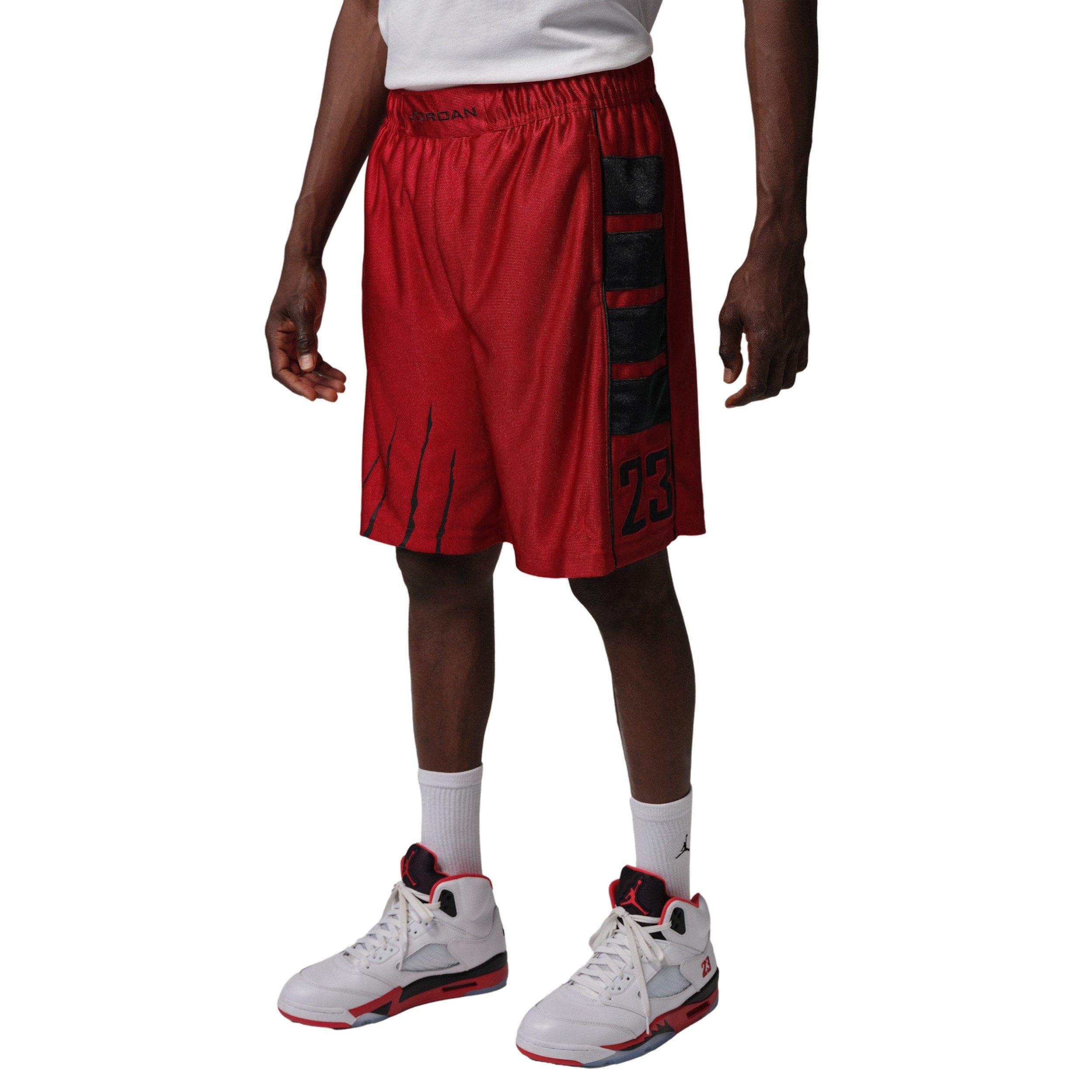 Jordan Men's Brooklyn Cat Scratch Black Cat Shorts - Red - RED Thumbnail View 6