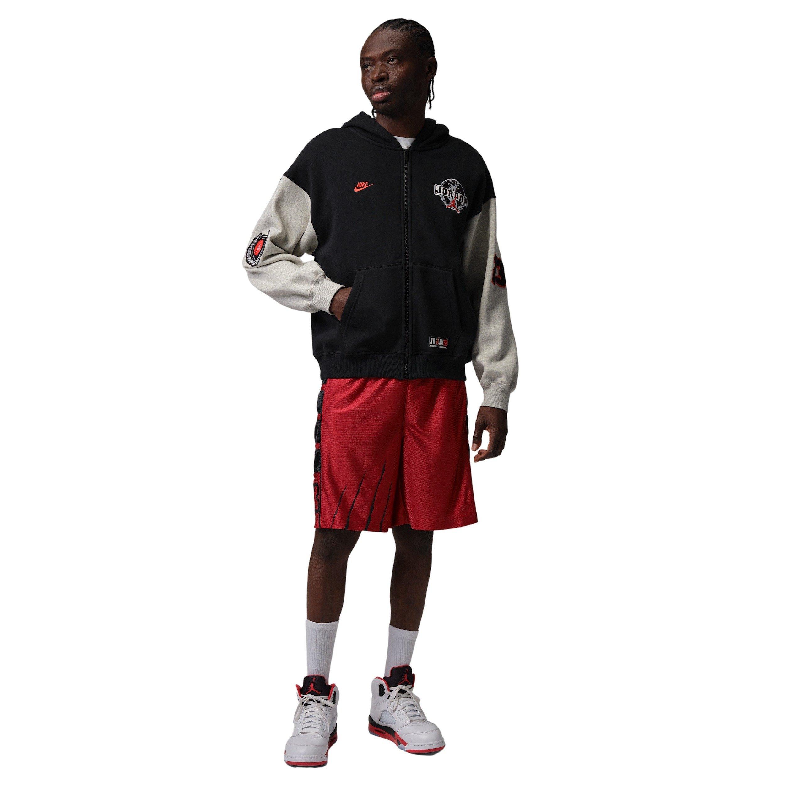 Jordan Men's Brooklyn Cat Scratch Black Cat Shorts -Red - RED Thumbnail View 7