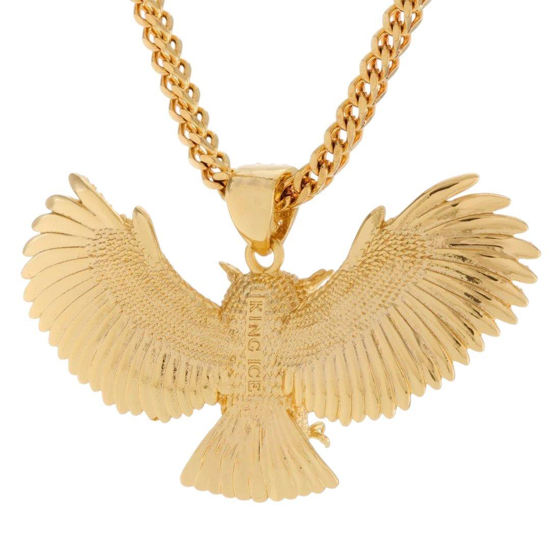 King Ice Great Horned Owl Necklace - GOLD
