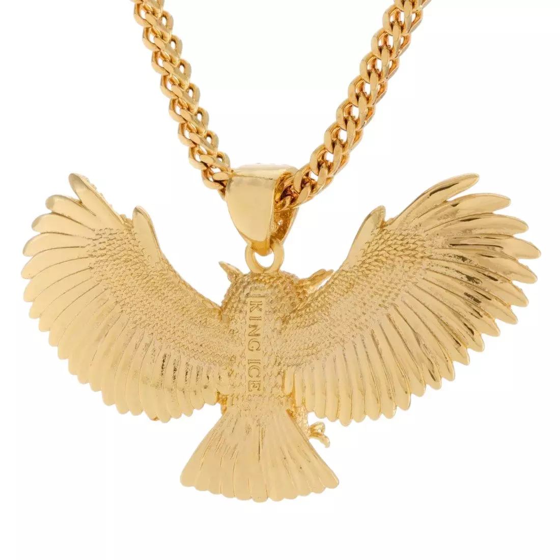 King Ice Great Horned Owl Necklace - GOLD