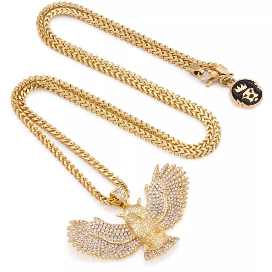 King Ice Great Horned Owl Necklace - GOLD